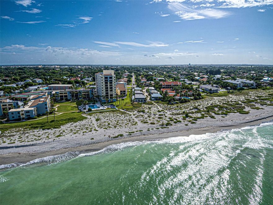 BEAUTIFUL BEACHFRONT CONDO ON THE ISLAND OF VENICE. TURNKEY FURNISHED! The gated community of MacArthur Beach & Racquet Club is highly coveted for their private beach location and access, the recreational amenities and beautiful panoramic views of Venice Beach.The Allure of Coastal Living. Imagine waking up each morning to the gentle sound of waves lapping against the shore, the warm Florida sun pouring through Gulf side windows & sliders, and the salty breeze filling your lanai while enjoying your morning coffee. This stunning beachfront condo is not just a residence; it’s a lifestyle. Nestled along the pristine shores of Florida's coastline, this three-bedroom, two and a half-bathroom unit offers amazing exclusive beach access to the unparalleled views of the turquoise waters and soft, sandy beaches. The open concept living space seamlessly blends indoor and outdoor space, perfect for entertaining or simply enjoying a quiet evening watching the sunset from your private balcony. The total renovation in 2023 resulted in a beautiful modern coastal design that greets you when you walk in the front door. It included LVT flooring throughout, custom kitchen cabinets, all new kitchen appliances, bathroom renovations, custom shades throughout, unique ceilings and architectural stairway treatment.  New A/C Condenser in 2024 w/ transferable warranty. New roof in 2023. Hot water tank 2021. Open dining and living room area with a high cathedral ceiling and a gorgeous open staircase to the second story. This condo’s primary bedroom is spacious and is on the first floor. Great storage of walk in and built in closets, has an en suite bathroom with a custom designed vanity, a lighted, heated mirror. The 2nd bedroom could easily make a home office or perfect for visiting guests. Large closet in this room has space for bicycle storage.  Upstairs, a 3rd Bedroom has a bird’s eye view of the beach & it’s own bathroom. Additional walk-in storage off the second-floor bathroom. Washer & Dryer in the unit. New motorized lanai awning will be installed this Spring. Residents will enjoy exclusive use of outdoor amenities, elevated tennis courts, shuffleboard and a heated pool, and direct beach access, all while being just minutes away from vibrant local dining and shopping options. Venice Little Theater, a new Library, Venice Performing Arts await your enjoyment, not to mention just a few minutes' drive up north to the cultural Sarasota with Ringling Art Museum, Shelby Botanical Gardens and Mote Marine Aquarium. Outdoor sports, fishing, paddle boarding, kayaking, bike riding on the Legacy Trail, Atlanta Braves Spring Baseball Complex at Wellen Park.  Great access to I-75 and three major airports. There is something for everyone. Whether you seek a permanent residence, a vacation getaway, or a lucrative investment opportunity, this condo embodies the essence of Florida living, promising a life filled with sun, sand, and serenity. Don’t miss your chance to own a piece of paradise!