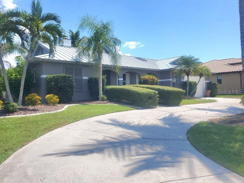 Annual Rental FURNISHED SPLIT FLOORPLAN 2 bed/2 bath $2300 rent and $2000
sec dep. This popular PGI (Punta Gorda Isles) waterfront home offers
amazing WATER views, with DOCK and FENCED BACK YARD. This home is
'turnkey' with kitchen essentials and linens ready to occupy immediately.
LAWNCARE INCLUDED! This is a bright and open floor plan w/ large living
room & adjacent dining area. The kitchen has a large granite peninsula
breakfast bar, newer stainless kitchen appliances, the breakfast dining
nook have relaxing water views next to the lovely, screened lanai. The
primary suite has a private bath and has a walk-in shower. The comfortable
furnishings allow you to avoid all the heavy lifting (just bring your
suitcase essentials), ceiling fans, central air, your guests will love the
2nd bedroom/office with full bath. The great room and the outdoor lanai
take full advantage of the view. Enjoy watching the dolphins and wild
birds behind the home throughout the day. Other amenities include laundry
room with full size washer and dryer, 2-car attached garage, and circular
extra-large driveway (great for get-togethers). Paddleboard, Kayak, or
even jet ski right from the house. Other outstanding features of the
neighborhood include sidewalks and slower pace 35 mile per hour road.
Enjoy the nearby shores of Charlotte Harbor with its spectacular sunset
views, 54 miles of deep-water canals, nature-filled sanctuaries,
incredible boating, sailing and fishing, a fabulous Downtown quaint Punta
Gorda with its' variety of restaurants and shopping, several golf courses,
the Pickle Plex and easy access to US-41 and I-75. It's home to many
events including a Saturday Farmer's Market, wine walks, art fairs, boat
tours, convenient to the Punta Gorda airport, and has 18 miles of bike and
pedestrian trails connecting the city. NOTE: Navigate to Coronado to do a
U turn to go westbound on Marion in order to get to the home.