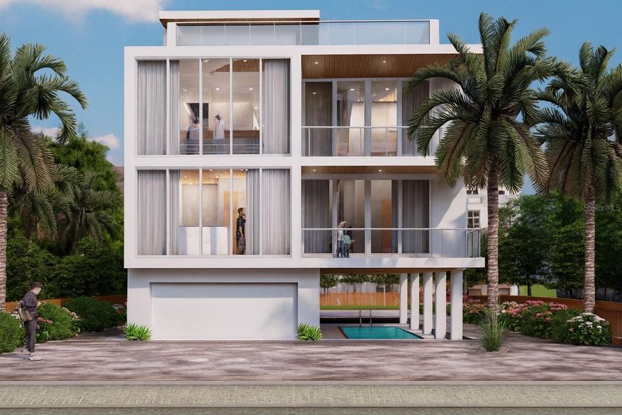 Under Construction. Welcome to a one-of-a-kind opportunity on Lido Key. This home sits directly across from the sand—simply step out the door, cross the street, and you’re on Lido Beach. Spend your days kayaking, swimming, or sunbathing, then stroll home barefoot for a cold drink from your own kitchen. With St. Armands Circle just a short walk away, world-class dining, shopping, and entertainment are all within easy reach—no car required.

Currently under construction, this residence was conceived as a modern coastal sanctuary, where sleek architecture meets bulletproof engineering. From its commanding presence to its fortified construction, every detail was designed to impress—and to endure. The entire home is built from solid poured concrete, anchored deep into the earth by massive structural pilings. All windows and doors are hurricane-impact rated, and the structure exceeds even Florida’s highest standards for wind and storm resistance. This isn’t just hurricane-ready—it’s a concrete bunker in disguise, wrapped in modern design.

Even the ground level is designed for resilience, finished entirely in water-resistant materials. In the rare event of flood exposure, cleanup is minimal—no costly damage, no downtime. It's a home that’s as smart as it is stunning.

The layout is purposefully elevated to maximize privacy, function, and uninterrupted Gulf views. The first floor includes a spacious garage and ample storage for all your beach gear. The second floor offers the primary suite and two additional bedrooms, perfectly arranged for rest and retreat. On the third floor, you'll find two more bedrooms and an expansive, open-concept living area with soaring ceilings and floor-to-ceiling views of the Gulf. A full outdoor kitchen completes this level, making entertaining seamless. Finally, the rooftop terrace is the crown jewel—featuring a second outdoor kitchen, lounge area, and panoramic, front-row sunsets over the water every evening.

The most expensive and critical construction milestones are already complete: the full structural concrete shell, roof, framing, impact windows, and the majority of mechanical, electrical and plumbing rough-ins. The home is being built by a high-end custom home builder, who is ready to seamlessly carry the project through to completion for the next owner. Now is the perfect time to step in and bring your vision to life—select your finishes, refine your layout, and make it uniquely yours. Or, for those who prefer a hands-off approach, the listing broker can provide pricing for a fully turnkey solution.

Whether you're seeking a showstopping primary residence, a private vacation home, or a premium short-term rental investment, this property checks every box. Its unbeatable location across from the beach and walking distance to St. Armands makes it a highly desirable destination for luxury travelers year-round.

Homes like this don’t come along often. The heavy lifting is done. The dream is already in motion. Now it’s your turn to make it yours.