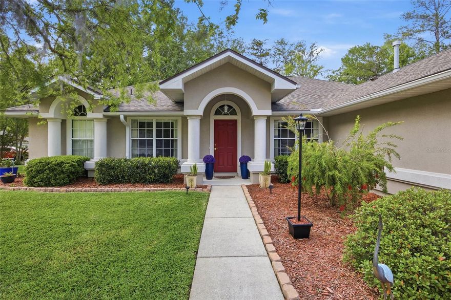 Welcome to Broadmoor 
and this well-maintained 3BR/2BA home featuring an open floor
plan with a bright, airy feel. New bamboo floors (2023)throughout 
the common areas and carpeting in the bedrooms. The spacious primary
 suite offers a walk-in closet, dual sinks and a separate water closet. 
The family room includes built-in features and opens to an enclosed
 sunroom for year-round enjoyment. The kitchen features all new
appliances (2023) and a large walk-in pantry.
Recent updates include roof (11/2021), HVAC (8/2022), water heater 
(9/2022), garage door opener (2023), and a $10,000 RainSoft whole 
house water treatment system (2023). 
This home is situated on an oversized corner lot with mature Florida landscaping.
Low HOA with access to community pool and green space. Convenient location near I-
75, shopping, dining and North Florida Regional Hospital. Schedule your showing today.