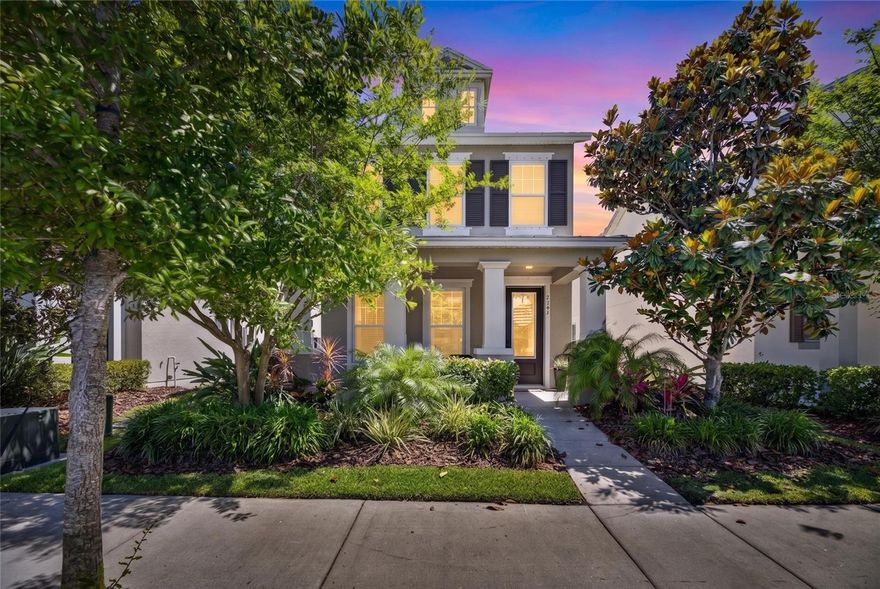 Welcome to this beautifully designed single-family home located in the highly sought-after resort-style community of Waterset, where charm, warmth, and elevated finishes come together perfectly. From the moment you arrive, you’ll fall in love with the inviting front porch, stunning glass entry door, and timeless cottage-inspired curb appeal that make this home feel truly special.

Inside, the home showcases engineered hardwood flooring throughout with absolutely no carpet, soaring ceilings, and an abundance of natural light that enhances the bright and airy feel of the space. The thoughtfully designed floor plan features a separate dining room ideal for entertaining, beautiful built-in finishes throughout, updated lighting and fixtures, and an impressive large sliding glass door that seamlessly connects indoor and outdoor living.

The screened-in lanai and private courtyard create an exceptional outdoor retreat, offering the perfect setting for relaxing, entertaining, or enjoying peaceful Florida evenings. Adding to the character and architectural appeal of the home are the elegant spindle staircase and rich wooden handrails that provide warmth and sophistication throughout the interior.

Upstairs, all three bedrooms are generously sized, while the home itself offers exceptional storage and functionality rarely found in similar properties. The detached two-car garage adds privacy and enhances the charming courtyard design.

Located in one of Waterset’s most mature and peaceful sections, this immaculate home offers incredible proximity to top community amenities including the dog park, splash pad, resort-style slide pool, highly desired schools, and convenient access to I-75 for an easy commute.

Living in Waterset means enjoying one of the most desirable lifestyles in the South Shore area with resort-style pools, waterslides, splash pads, fitness centers, playgrounds, sports courts, miles of walking and biking trails, beautiful green spaces, and year-round community events. Apollo Beach is perfectly centrally located with convenient access to Tampa, St. Petersburg, Sarasota, and some of Florida’s most world-famous beaches. MacDill Air Force Base and Tampa International Airport are both approximately 35 minutes away, making this location ideal for commuters, travelers, and those looking to enjoy the very best of Florida living while still maintaining a peaceful community atmosphere.