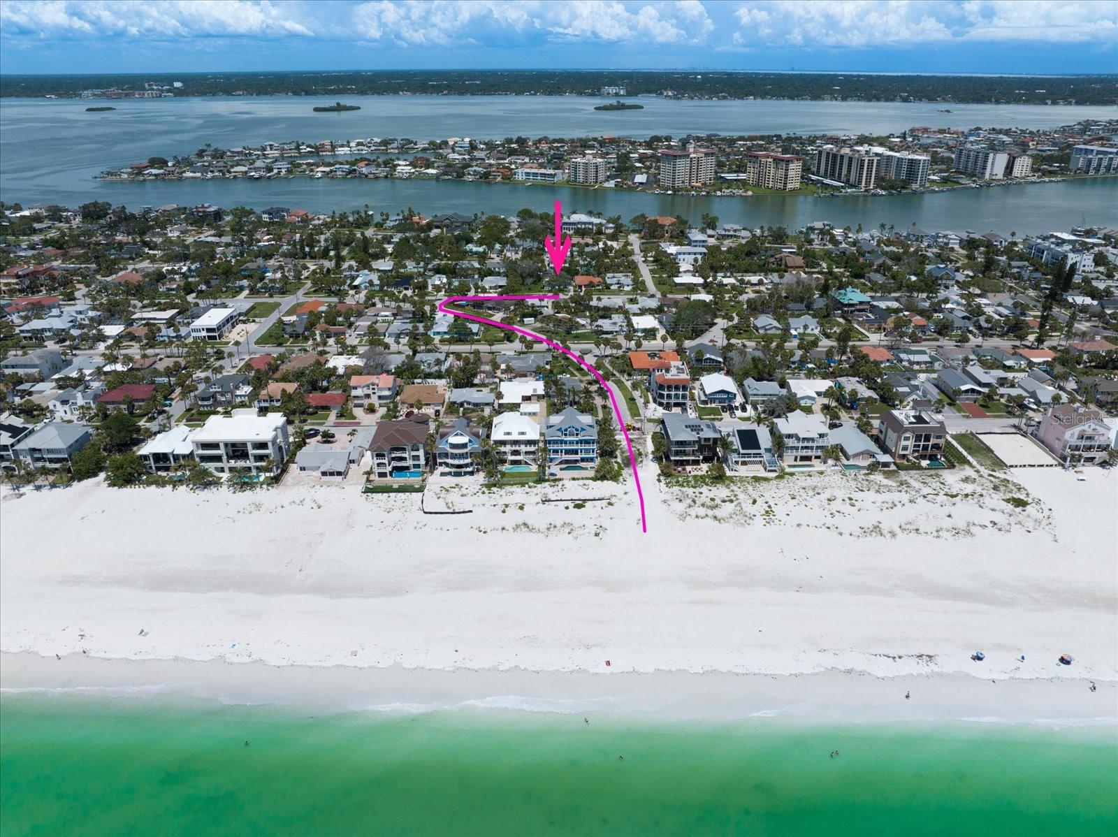 On Clearwater Beach’s coveted North End—just a flip-flop stroll from powder-soft sand, iconic restaurants, and lively boutiques—this professionally remediated and exquisitely renovated block-construction home offers the best of both worlds: turnkey rental income potential or year-round coastal living. Curb appeal charms immediately with fresh exterior paint, manicured tropical landscaping, and sidewalk-lined streets perfect for evening bike rides. Step inside to sun-splashed interiors wrapped in neutral tones and gleaming refinished hardwood floors. Barn doors in the living room open to a flexible bedroom or home office. Entertain with ease as the dining room flows into a brand-new chef’s kitchen, complete with white shaker cabinetry, quartz countertops, stainless steel appliances, and a cozy breakfast nook. The primary suite is a serene retreat filled with natural light and a spa-inspired bath featuring a custom-tiled walk-in shower and a quartz-topped vanity. Additional bedrooms are equally spacious and inviting, with ample closet space and natural light. Outside, a fully fenced backyard oasis awaits. Paver walkways lead to multiple alfresco lounges—perfect for grilling, starlit cocktails, or rinsing off in the outdoor shower after a beach day. Recent post-hurricane upgrades—including treated/replaced drywall, new electrical outlets, new vinyl flooring, and a tankless water heater—offer peace of mind. This rare North Beach gem is truly move-in ready, whether for personal use or immediate income potential.