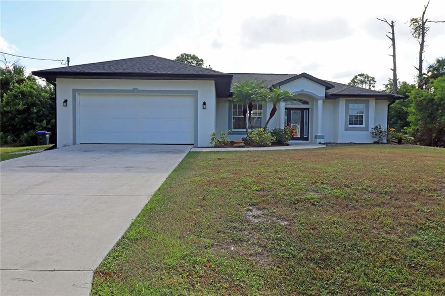 3 Bedroom 2 bathroom Pool home located off S.Chamberlain Rd.  in North port for rent. This home offers a open floorplan with tile and laminite flooring throughout. Private yard on both sides and in the back. Pool service inluded , water service include. Newer AC, runs great!