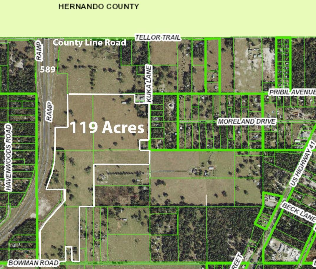 119 ACRES FOR FUTURE DEVELOPMENT SITE - located on the east side of the Suncoast Parkway (589) just south of County Line Road. Property is in PASCO'S FUTURE LAND USE for EC.
Many positives about this property for a developer:
NO FLOOD (X ZONE).
NO WETLANDS.
ALREADY CLEARED.
PROPERTY IS LEVEL.
Located in a DESIGNATED OPPORTUNITY ZONE (The Tax Cuts and Jobs Act of 2017 established Opportunity Zones as a mechanism to provide tax incentives for investment in designated census tracts. Investments made by individuals through special funds in these zones would be allowed to defer or eliminate federal taxes on capital gains).
Property is in PASCO'S FUTURE LAND USE for EC - High density residential. The EC land use designation is a mixed use land use category that permits Corporate Business Parks, “Targeted Primary Businesses”, higher density residential, and industrial uses.
There are not many sites with this much acreage available next to the Suncoast parkway for future development. Call now.
Sale includes 7 parcels for a total of 119 acres off the Suncoast parkway (589) near County Line Road. Parcel numbers are:
Parcel ID: 02-24-18-0000-01000-0000 36.8 acres
Parcel ID: 02-24-18-0000-00900-0000 21.5 acres
Parcel ID: 02-24-18-0000-01200-0020 7.5 acres
Parcel ID: 02-24-18-0000-01300-0010 20 acres
Parcel ID: 02-24-18-0000-01300-0030 10 acres
Parcel ID: 02-24-18-0000-01200-0021 15 acres
Parcel ID: 02-24-18-0000-01200-0000 8.5 acres