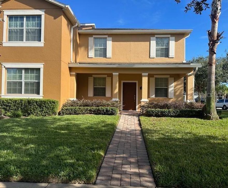 3 Bedroom 2 ½ Bath End unit Townhome in Independence. The first floor features a formal living, dining room, large family room, half bath and kitchen with 42 inch cabinets, granite counter and Stainless Steel appliances. Full size laundry room off the kitchen. Huge screened in patio with Gazebo and overhead lighting. Detached 2 car garage with additional parking for 2 on the parking pad. The Primary Bedroom on the second floor and features a walk in closet and attached bathroom with dual vanity. 2 additional Bedrooms share a bathroom. Located within walking Distance to Hamlin Grove with restaurants, shops and easy access to the 429 expressway. Access to all Independence amenities featuring 2 community pools, fitness center, hiking and biking trails and boat ramp. Rent includes basic cable and internet, Trash, Lawn care and enrollment in Blue Sky Property Managements Resident Benefits Package which includes renters insurance, HVAC air filter delivered monthly, credit building to help boost your credit score with timely rent payments, $1M Identity Protection, move-in concierge service making utility connection and home service setup a breeze during your move-in, our best-in-class resident rewards program and 24/7 Maintenance.