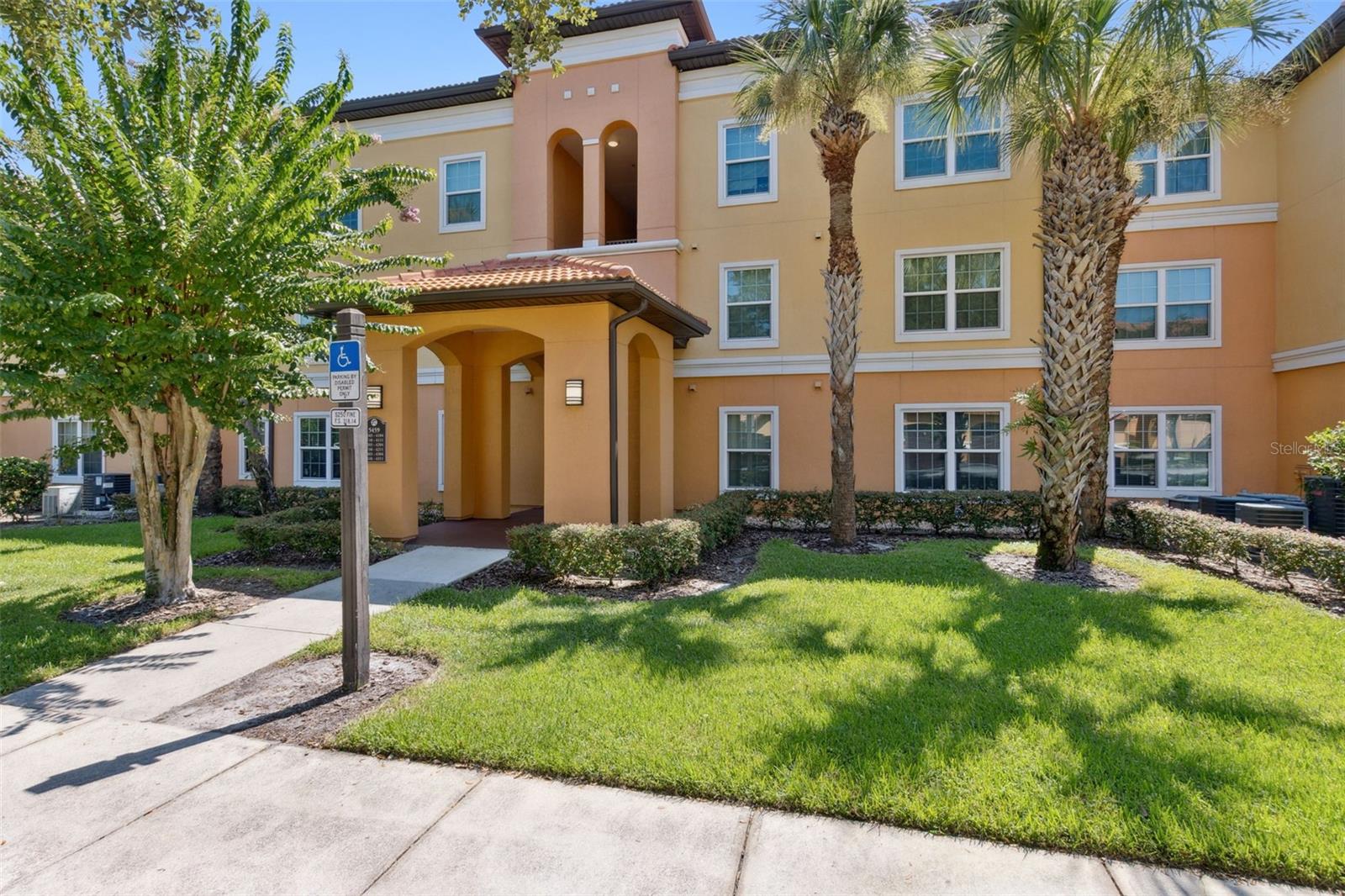Move In Ready, adorable, 1 bed/1 bath FIRST floor condo in the Millenia area’s Cypress Fairway. This condo has a bright and open floor plan. You will love the ceramic title floors throughout – NO CARPET (!), neutral paint palette and upgraded ceiling fans! The dining area and kitchen welcome you inside. The kitchen features cabinets with hardware, breakfast bar and brand new stainless steel appliances. The kitchen is open to the family room with glass sliders leading to the covered and screened patio. What a great space to enjoy your morning coffee or unwind after a long day! The bedroom is separate from the living space and has a bright window. The bathroom features a one sink vanity and a tub/shower combo. There’s an inside laundry room with a washer and dryer and water heater and provides extra storage. This building had the stucco redone, exterior has been repainted, with new energy efficient windows installed in addition to new insulation in the exterior walls making condo energy efficient! The roof was replaced in 2022 by the condo association, also. One assigned parking spot is included in the sale of this property, but there is plenty of guest parking. Cypress Fairway has great amenities, with a recreation center, gym, pool & tennis courts, walking trail, picnic tables, grills throughout and is gated! Located near I-4, Mall at Millenia & major highways & theme parks, this condo would make a great rental investment opportunity or primary residence! Make this your new home today!