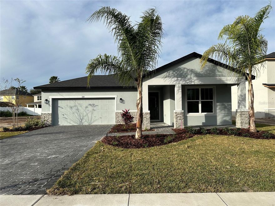 Under Construction. UNDER CONSTRUCTION -  An amazing opportunity to own a Brand New Construction Home on one of the LAST buildable LOTs in the well established Kay's Landing Subdivision in Sanford. Kay's Landing is a gated community in the middle of it all. Close to major highways, restaurants and shopping. This Open floor plan, FOUR Bedroom, THREE Bathroom home features a large Covered front porch featuring hand-laid stone, paver driveway and walkway. Home includes a large eat-in kitchen oversized island, 42" cabinets and stainless steel appliances. The rear porch includes pavers and stretches the entire width of the home opening up to a large back yard. Some additional features include: 15 SEER, energy efficient A/C, Energy Star, double hung, windows, a Wifi enabled garage door opener. Home has 9'4 ceilings throughout.