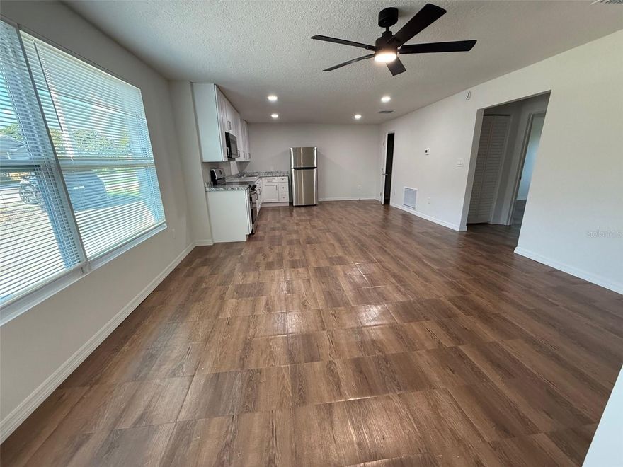 Everything is brand new! 4 Bedrooms with 2 bathrooms. Inside washer and dryer included. Huge fenced backyard with screened in lanai. Pet friendly with refundable pet deposit. All close to shopping, schools and bus lines. Next door available as well and is a 3/2 great for 2 families with separate fenced backyard.