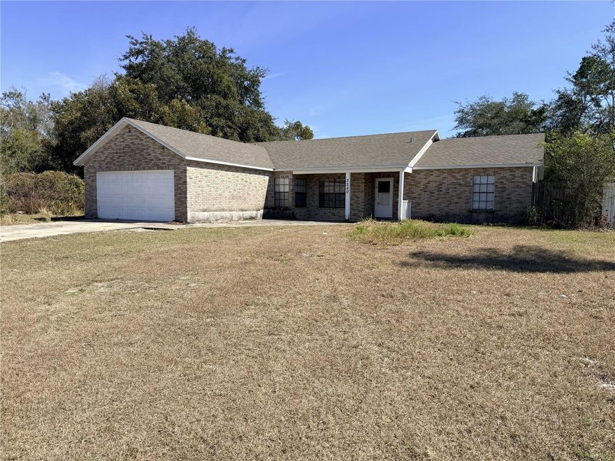 Make a dream a reality with this 2300 sq ft, 4 bedroom, 2 bathroom, 2 car garage home on an oversized lot with a large backyard. This is an opportunity to live in a large home close to the Walmart Super Center, Publix and Lowes on the westside of Deltona. New roof in 2023.