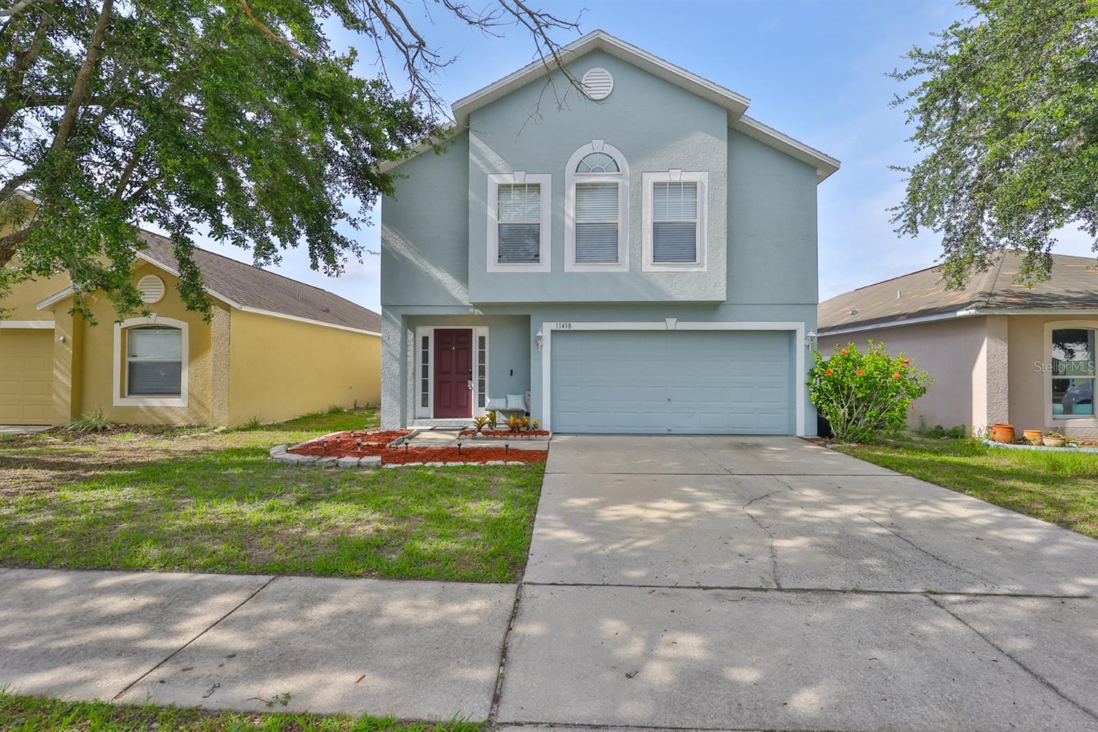 This lovely 2 story home has so much to offer. Just under 2000 sq. ft this home brings 4 bedrooms and 2 1/2 baths with a fenced in yard if you desire to install a pool down the road. Floor plan offers, cathedral ceilings while still offering that quaint living space, breakfast area, kitchen island, 2 tone cabinets and 2 door pantry offering plenty of space for cooking. Kitchen opens to living room for a spacious feel of "your home". Owners suite upstairs provides ample space for the larger furniture pieces with a oversized walk in closet. Guest bedrooms are of ample space and welcoming room to roam for everyone. Home is close to entrance of community for ease of commutes. Just about 25-30 minute drive to Tampa International airport and 45 minutes to St. Petersburg beaches. Don't forget about Disney also a short drive to all the fun Florida has to offer.