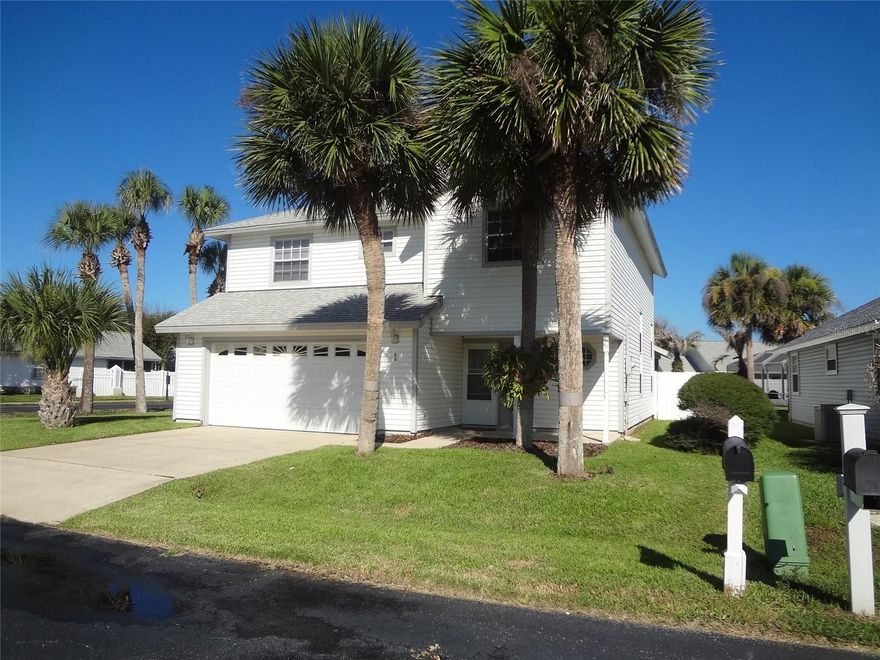 Nestled in an amenity-packed, gated, ocean front community, you will find this 2-story gem! The kitchen is equipped with refrigerator, range, dishwasher and microwave. It also features ample cabinet space, a large pantry and an eating counter. There are ceiling fans in all 3 bedrooms and 1 in the great room. Master is on the 1st floor with a big walk-in closet and a bath with a large shower, dressing area and vanity. There is also a convenient half bath on the 1st floor. Upstairs, you will find a loft area ideal for office or den. The 2 upstairs bedrooms share a full bath with a shower/tub combo. Other conveniences are a screened lanai, washer & dryer plus a garage door opener. Neighborhood amenities include a community pool, clubhouse, shuffleboard court and beach access. No pets and no smoking.