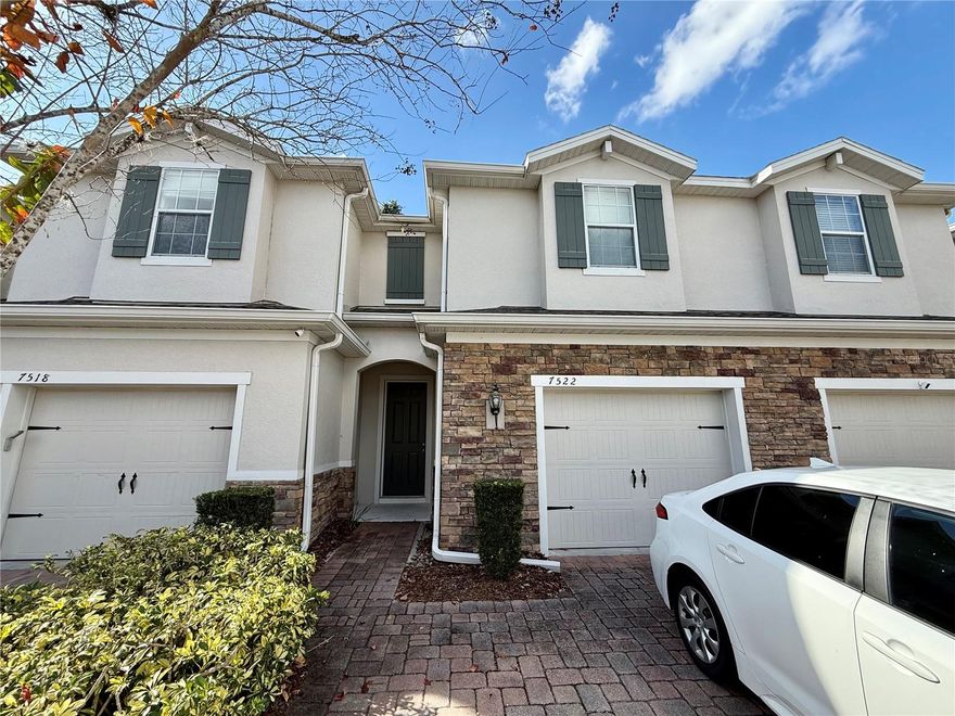 Beautifully maintained 3-bedroom, 2.5-bath two-story townhome featuring an open and functional floor plan. Tile flooring throughout the first-floor living areas, kitchen, dining space,half bathroom, and interior utility room. The kitchen features granite countertops, ample cabinetry, a large center island, a walk-in pantry, and a full appliance package, including a washer and dryer. Sliding glass doors provide a pleasant backyard view and abundant natural light.

Upstairs includes the primary suite, additional bedrooms, a full guest bath, interior laundry room, and multiple linen closets for extra storage. The primary bedroom features an en-suite bath with dual vanities, glass-enclosed shower, large walk-in closet, and plush carpeting.

One-car garage with additional driveway parking. Community amenities available. Conveniently located near Park Avenue, UCF, Full Sail University, Rollins College, shopping, dining, and entertainment.