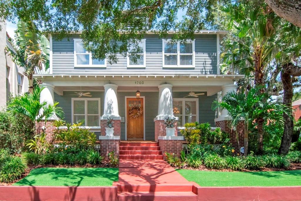Live in the heart of Hyde Park in this charming Bungalow style home steps from Kate Jackson Park, Hyde Park Village and iconic Bayshore Boulevard. Imagine sitting on your beautiful covered front porch with friends and neighbors and then stroll into the Village for dinner in the evening or pick up your favorite cup of java at Buddy Brew in the morning. The floor plan is open and entertaining on the first floor with volume ceilings, loads of windows that sprinkle natural light into the home; rich hardwood floors throughout the main home; 4 bedrooms upstairs with a 5th bedroom or office on the 1st floor adjacent to a full bath. The chef’s kitchen is spacious and adjoins the family living room and opens to the backyard with a beautiful pool and covered outdoor entertaining. The detached 2-car garage includes a separate guest area with living, bedroom, and full bath.