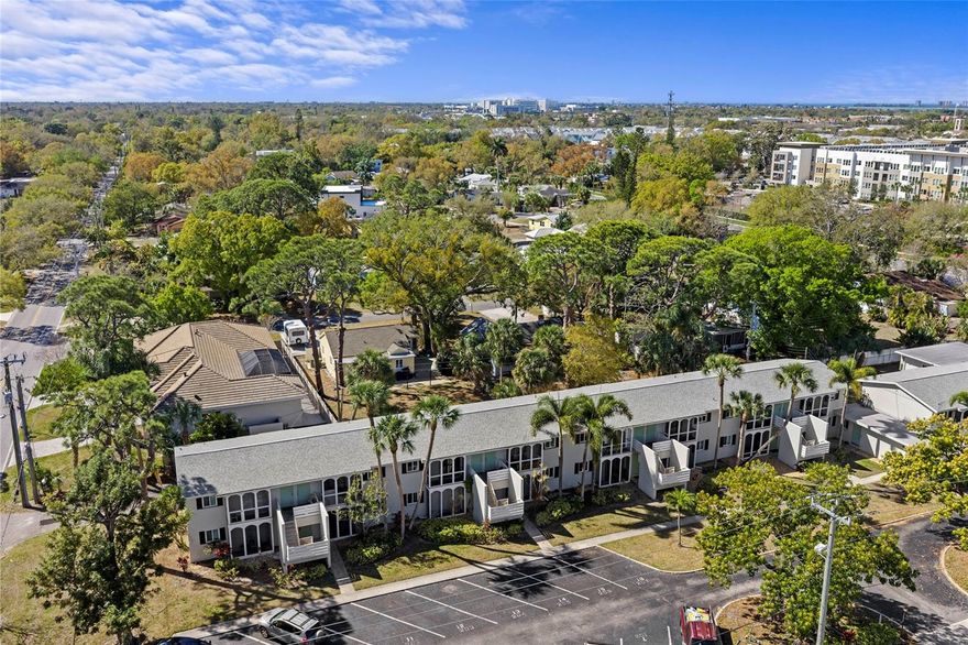 Welcome to this inviting ground-floor 1-bedroom, 1-bath condo ideally located within walking distance of all that downtown Sarasota has to offer. This well-maintained unit features tile flooring throughout, creating a clean, low-maintenance living space ready for immediate enjoyment.

The community has recently upgraded the laundry facilities with brand-new washers and dryers, and the unit includes its own assigned parking space, along with guest parking on-site for added convenience.

Whether you're looking for a weekend getaway, full-time residence, or investment opportunity, this condo checks all the boxes with a strong long-term rental history and move-in-ready condition.

Designed by Ruth Richmond, these unique residences maximize space and charm, featuring arched architectural details, a sliding glass door, and walk-in closets, making the home feel larger than its footprint.

Location truly sets this property apart. Situated at the corner of Ringling Blvd. and Shade Ave, you're just 0.1 miles from Payne Park, where you'll find tennis courts, the Legacy Trail, disc golf, café, and scenic green space. Plus, you're within one mile of downtown Sarasota and the bayfront, offering incredible dining, shopping, entertainment, and nightlife. Local favorites like Shamrock Pub and many other restaurants are just minutes away.

Perfect for investors, seasonal residents, or anyone looking to enjoy the Sarasota lifestyle.