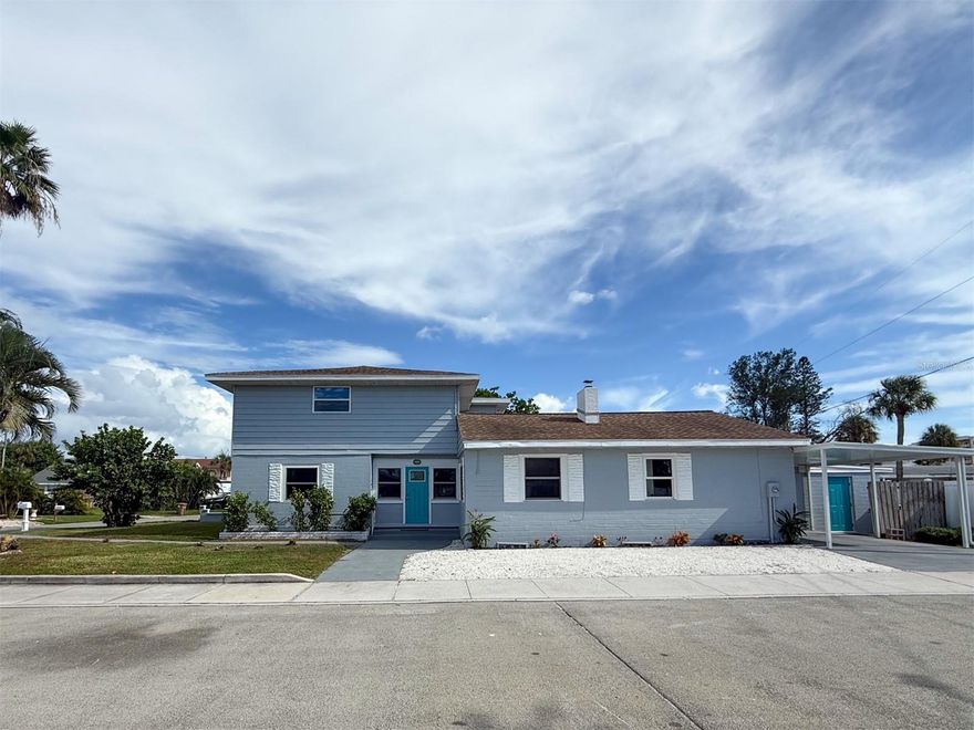 Beautifully remodeled 4-bedroom, 3.5-bathroom home boasting 2,350 square feet of living space on an oversized lot. Ideally located just steps from the beach and the Intracoastal Waterway, and only a short walk to Johns Pass, this home offers the best of coastal living. Inside, you’ll find impact rated windows and doors, brand-new flooring throughout, a spacious new kitchen with modern cabinetry, quartz countertops, and a full premium appliance package. All four bedrooms are oversized and have been tastefully upgraded, complemented by new lighting and ceiling fans throughout. The home features an expansive living room and a large dining area—perfect for entertaining. Freshly painted inside and out, this move-in-ready home blends comfort, style, and an unbeatable location.