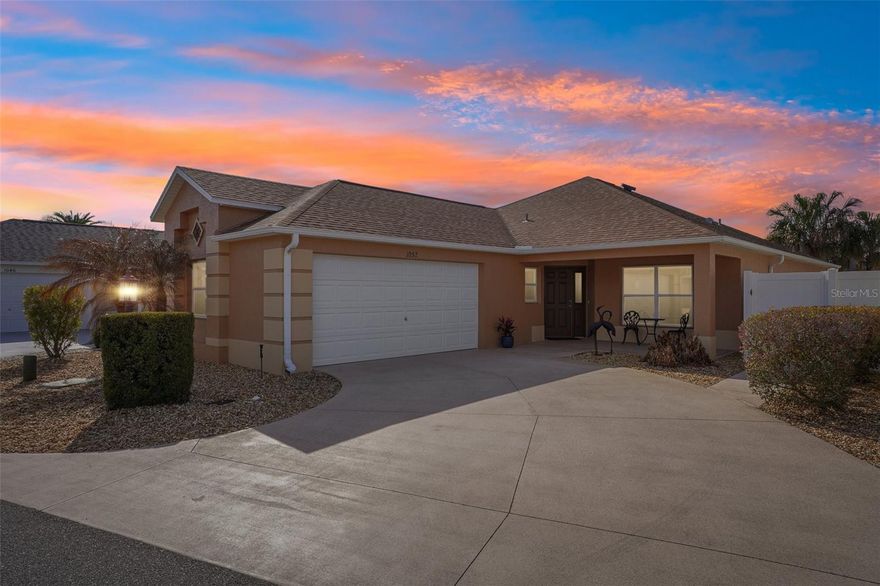 Welcome home to your own slice of sunshine in the Village of Pine Ridge in The Villages—where every day feels like a vacation! This beautifully furnished 3BR/2BA Courtyard Villa with a 2-car garage offers 1,617 sq. ft. of easy, stylish living in a location that keeps you close to everything you love.

And then… there’s the backyard!!!

Step through the doors and into what truly feels like a private resort. The HUGE bird-caged lanai creates an expansive, enclosed outdoor haven designed for year-round enjoyment. Imagine morning coffee with the soft sound of your tranquil fountain, lazy afternoons under the retractable awning with just the right mix of sun and shade, and evenings soaking in your luxurious 6-seat hot tub under the Florida stars. Whether you're hosting friends for laughter-filled gatherings or savoring peaceful, quiet moments, this outdoor paradise wraps you in relaxation and privacy.

Inside, the home is just as inviting. Fresh paint throughout the interior, exterior, and lanai gives everything a crisp, bright feel. Beautiful porcelain tile in the kitchen, great room, and both bathrooms adds elegance and durability. A painted driveway enhances curb appeal and a Yellowblue EcoTech solar powered attic ventilation system helps keep you cool and comfortable while keeping utility bills pleasantly low.

Perfectly located near Colony Plaza, Colony Regional Rec Center, and just a quick golf cart ride to Lake Sumter Landing and Brownwood Paddock Square, you’ll have dining, shopping, entertainment, and recreation at your fingertips—yet still come home to your own peaceful retreat.

If you’ve been dreaming of an outdoor oasis with the perfect blend of comfort, convenience, and carefree Florida living… this is it.