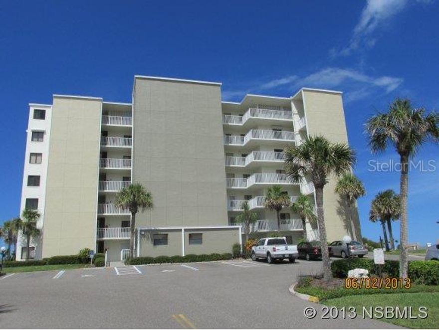 Perfection on the beach, with this lovely 2 bedroom, 2 bath, direct oceanfront condo on the no drive beach of New Smyrna. Just unpack your bags and enjoy the spectacular views from this fully furnished and ready to go unit. Unit was gutted down to the frame work with all new electrical and plumbing, installation of mold barrier and sound proofing between floors and ceilings. All new interior includes new kitchen with stainless appliances, new bathrooms, new flooring, new east facing windows, custom built-in book case, California closets, hurricane shutters and so much more. Smaller, comfortable complex offers convenient parking, heated pool, shuffle board and on site rental office with management. Don't miss this opportunity for your dream at the beach. ;Water: City