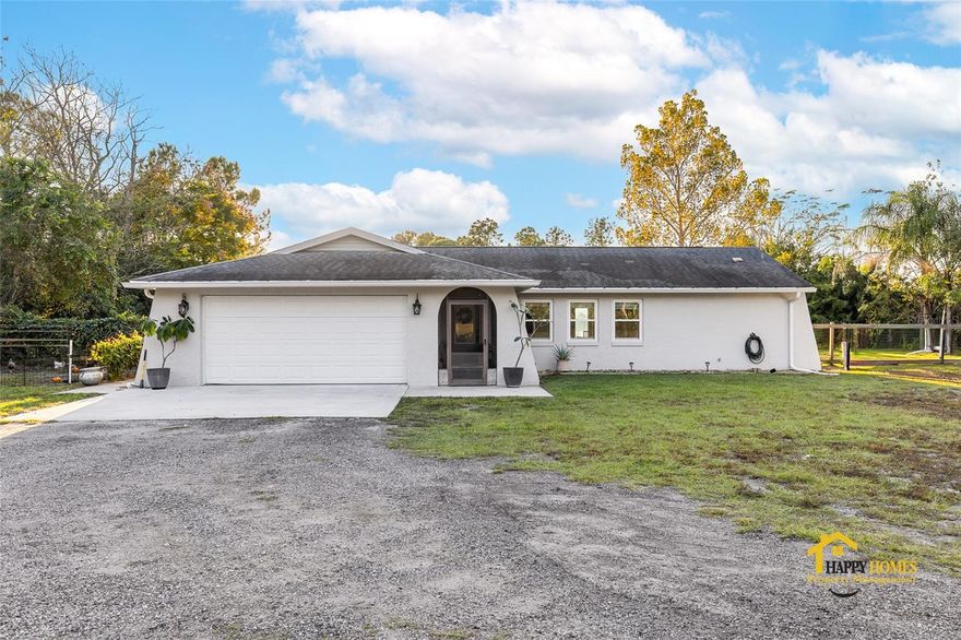 Experience peaceful country living on nearly five acres at 1940 Blackfoot Trail, a beautifully maintained three bedroom home offering space, privacy, and endless possibilities. With no HOA, you can bring the boat, RV, and even the horse. The property features a fenced yard, mature trees, and plenty of room to create the outdoor lifestyle you have been dreaming of. Inside, the home offers a comfortable and inviting layout with natural light throughout. Enjoy quiet mornings, wide open space, and the freedom that comes with true rural living, all while still being within a short drive to shopping, dining, and major roadways. This property is a rare find in St Cloud and is ready to welcome its next residents.