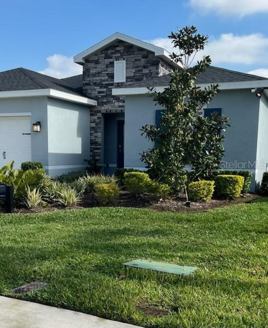 LAKE VIEW LOT and its READY FOR MOVE IN: 10/1/2025 On the LAKE! Hillwood Preserve by Ryan Homes. One-story CBS 3BR/2BA /2CG one story home -Model: Canary - FORMER builder model home. Hurricane Shutters. $30,000+ in upgrades Including: Gourmet kitchen w/ upgraded cabinets, 10 x 12 covered lanai & waterview lot, quartz countertops/vanities, new square sinks in bathrooms, new hardware & other designer selections. Spacious great room, dining area, owner's suite w/gorgeous bath, sprawling walk-in closet. Community perks: Shaded playground, dog park, low HOA. Close to I-75; near Lakewood Ranch shopping/dining/recreation Bob Gardner Park w/trails, picnic area, swimmable lake, & sports field. No CCD fees. QUICK CLOSE. Sellers may use property for a 1031 Exchange Owner/Agent