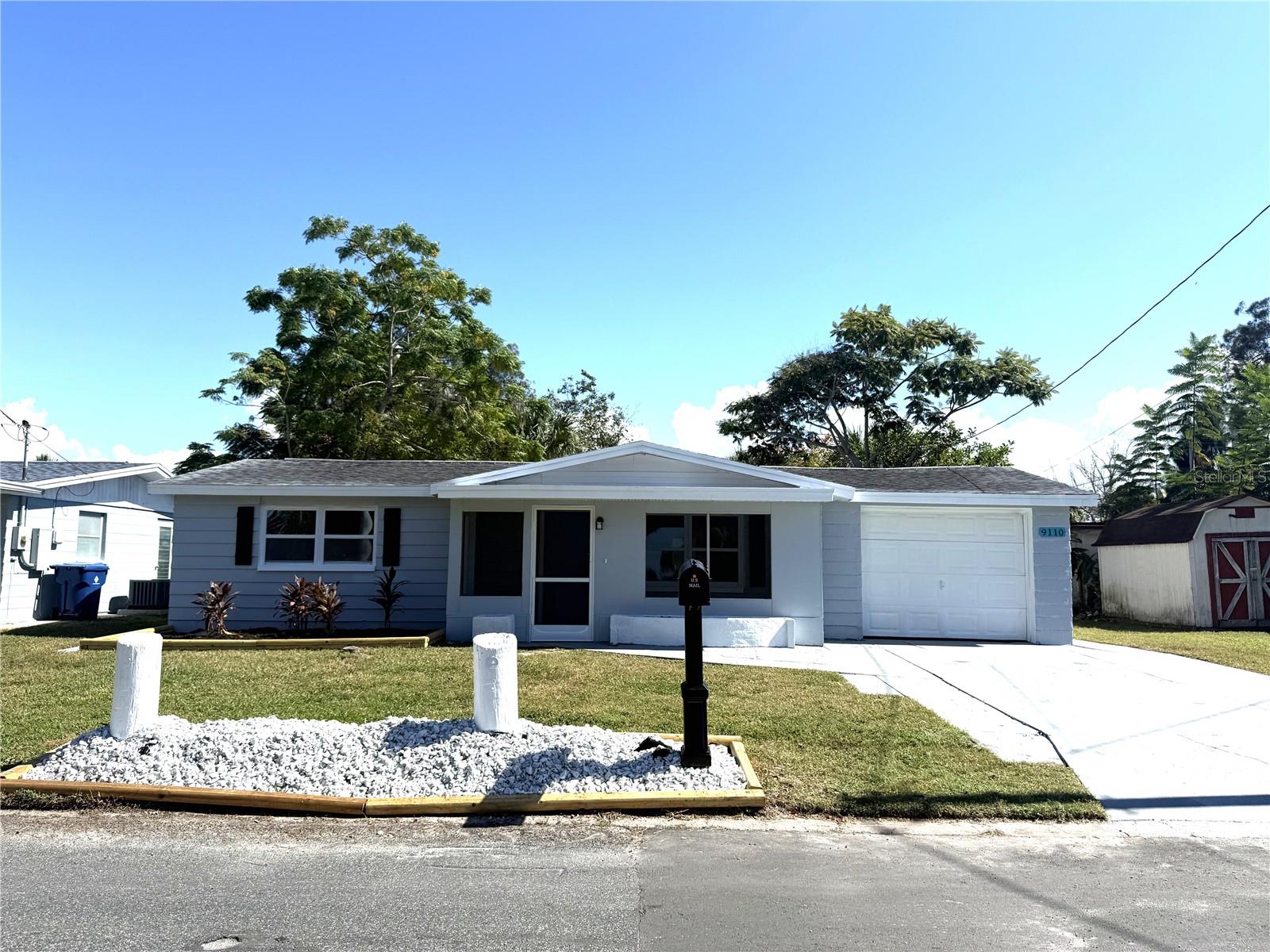 Bring all offers as Seller will contribute to Buyer Closing Costs & Prepaid with acceptable offer!  Newly remodeled 3 bedroom (all with double closets), 2 bath home with all very large rooms that features a living room and bonus family room in desirable Port Richey.  The primary bedroom is large enough to have a little sitting area or work desk area.  This home boasts tons of recent interior updates with a modern/contemporary flair! Brand new white shaker kitchen cabinets and quartz countertops, new backsplash and stainless steel appliances.  New luxury vinyl plank flooring and baseboards throughout the property for easy maintenance. New paint inside and out, new modern lighting and ceiling fans, new 6 panel doors, and both bathrooms have been renovated along with newer energy efficient vinyl windows throughout the entire house.  A 30 year dimensional shingle roof was installed 2017 and a brand new central HVAC 2025, so your major ticket items are taken care of for many years. You have laundry hookups inside the garage. Outside you have a nice sized yard out front which you can enjoy from your screened in porch,  In the backyard you have a large fenced yard.  The property is located in desirable Port Richey and is just minutes from great restaurants, plenty of shopping, and several beautiful parks and a quick ride to Tampa or the beaches! There is NO HOA and NO Deed Restrictions. This home was high and dry for Helene.  This home would be great for a 1st time buyer, vacation home, or even move-in ready rental home!  Buyer to verify all room sizes.