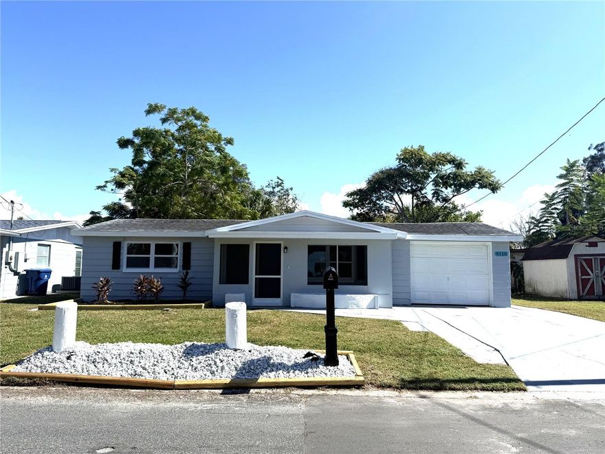 Bring all offers as Seller will contribute to Buyer Closing Costs & Prepaid with acceptable offer!  Newly remodeled 3 bedroom (all with double closets), 2 bath home with all very large rooms that features a living room and bonus family room in desirable Port Richey.  The primary bedroom is large enough to have a little sitting area or work desk area.  This home boasts tons of recent interior updates with a modern/contemporary flair! Brand new white shaker kitchen cabinets and quartz countertops, new backsplash and stainless steel appliances.  New luxury vinyl plank flooring and baseboards throughout the property for easy maintenance. New paint inside and out, new modern lighting and ceiling fans, new 6 panel doors, and both bathrooms have been renovated along with newer energy efficient vinyl windows throughout the entire house.  A 30 year dimensional shingle roof was installed 2017 and a brand new central HVAC 2025, so your major ticket items are taken care of for many years. You have laundry hookups inside the garage. Outside you have a nice sized yard out front which you can enjoy from your screened in porch,  In the backyard you have a large fenced yard.  The property is located in desirable Port Richey and is just minutes from great restaurants, plenty of shopping, and several beautiful parks and a quick ride to Tampa or the beaches! There is NO HOA and NO Deed Restrictions. This home was high and dry for Helene.  This home would be great for a 1st time buyer, vacation home, or even move-in ready rental home!  Buyer to verify all room sizes.