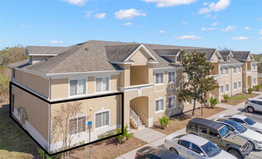 Located within the gated Villages of Bloomingdale community, this well-maintained block and stucco first-floor 3-bedroom, 2-bath, corner unit condo combines practical design, privacy and everyday functionality. Assigned parking is positioned just steps from the covered entry, providing convenient access to the residence. Architectural detailing, landscaped walkways, and a sheltered front alcove create a defined sense of arrival while offering protected entry from the elements.
Updates include: Roof 2021, AC 2024, Refrigerator 2025. Inside, ceramic tile flooring extends throughout the main living areas, creating durability and visual continuity. The spacious living room is filled with natural light from large sliding glass doors that open directly to the screened lanai. The layout comfortably accommodates full-size furnishings while maintaining clear sight lines into the dining area and kitchen.
The open-concept design connects the living space seamlessly to a designated dining area positioned beneath a chandelier, along with a breakfast bar for additional seating. The kitchen features an efficient L-shaped layout with ample cabinetry, generous counter space, a double-basin sink, and full appliance package including range, microwave, refrigerator, dishwasher, and disposal. Neutral finishes and continuous tile flooring provide a clean, low-maintenance workspace.
The split-bedroom floor plan enhances privacy. The primary suite is privately positioned with a spacious layout including ceramic tile flooring, large window, ceiling fan, walk-in closet, and direct access to the en suite bath. The primary bath includes an extended vanity with substantial counter space, large mirror, and a tub/shower combination within a light, neutral setting.
Two secondary bedrooms are located on the opposite side of the home, each featuring ceramic tile flooring, generous windows for natural light, ceiling fans, and built-in closet storage. These rooms provide flexibility for guests, home office space, fitness use, or additional living needs. A full guest bath is conveniently positioned along the hallway across from the laundry closet.
The screened lanai overlooks a wooded preservation area with no rear neighbors, offering a quiet outdoor setting for seating or casual dining.
Additional features include a convenient interior laundry closet with stacked washer and dryer tucked behind bi-fold doors.
The Villages of Bloomingdale community consists of multiple two-story buildings surrounded by mature landscaping and preserved green space. Residents enjoy access to a resort-style pool with expansive deck space, a clubhouse with poolside access and gathering areas, and an on-site playground. Assigned and guest parking are located directly in front of and across the building. HOA covers: Community Amenities, Exterior Maintenance, Maintenance Grounds, Exterior Pest Control, Sewer, Trash, and Water.
Conveniently located near shopping, dining, Hwy 301, and I-75, this residence combines accessible commuting with a tucked-away residential setting.