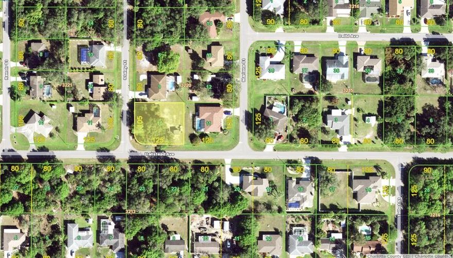 CORNER LOT!!! No HOAs, deed restrictions or CDDs! Not in a zone requiring flood insurance. No Scrub Jays per the Charlotte County website 9/15/22 (please reconfirm during due diligence to ensure nothing has changed). Come live the Florida dream in sunny Port Charlotte!! Conveniently located to shopping, dining, banking, fishing and plenty of beaches within a half hour. New construction is everywhere you look and you can be part of the action. Information about local builders is available upon request. 22.1 MILES TO THE ENGLEWOOD BEACH!! Also great for self directed IRAs, 401Ks and other investment portfolios