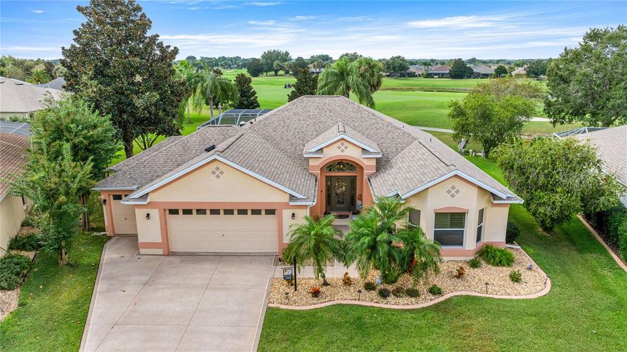 BEAUTIFUL… GORGEOUS… BREATH-TAKING!!! Just a few words to describe this one-of-a-kind expanded Lantana; a true showstopper with UNMATCHED GOLF and POOL VIEWS! NO BOND! NEW ROOF (2024), HVAC & HOT WATER HEATER (2018)! Situated “Between the Sixes” in The Village of Poinciana, this 3 Bedroom, 2 Bath + private office home defines luxury Villages living. Step into an elegant open layout featuring crown molding, a completely remodeled dream kitchen with Quartzite countertops, a grand island, and double ovens. The primary and guest baths shine with floor-to-ceiling tile and frameless shower doors. A few steps out the back doors and your private backyard oasis awaits... a stunning pool overlooking the rolling golf course, where every sunrise and sunset feels like a vacation. The enclosed lanai with mini-split A/C and new shades offers year-round comfort. Add a 2-car garage plus golf cart garage, interlocking floor tile, and included 2-seater golf cart, and you have it all! Luxury, leisure, and those views... you’ve indeed found your dream.