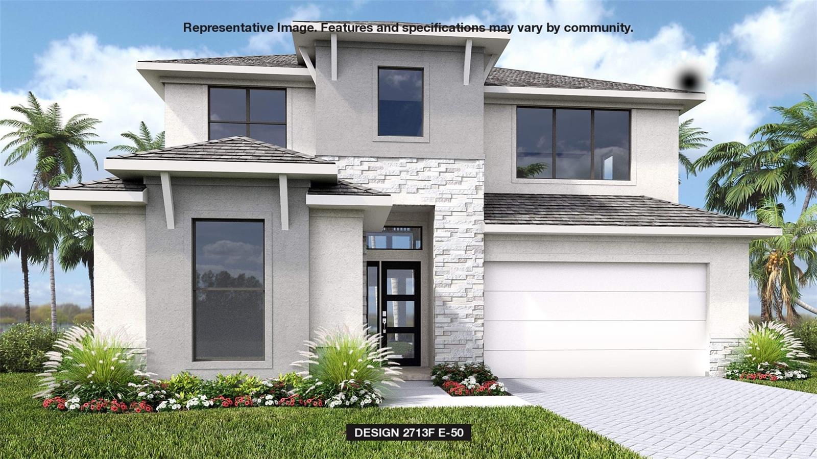 Under Construction. Welcoming entryway is embraced by a private guest suite with full bathroom and ample storage space and French doors that enclose the home office. As you enter the kitchen you will see a large island with built-in seating and a corner walk-in pantry. The dining area is embraced by a corner of windows and provides access to the extended backyard covered lanai. The family room boasts ample natural light from the wall of windows overlooking the backyard. The primary bedroom hosts three large windows. Double doors lead into the primary bathroom which features dual vanities, a freestanding tub, glass enclosed shower, and oversized walk-in closet. Upstairs you are greeted by a game room that overlooks the family room below. Two secondary bedrooms with additional storage and a full bathroom complete the second level. The laundry room is located off of the family room. Two-car garage.