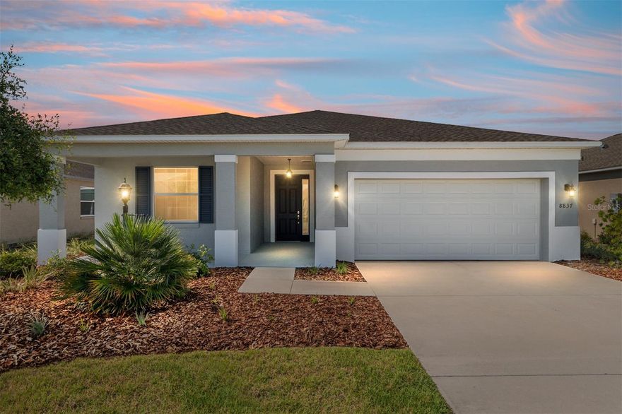 Welcome to this meticulously cared for and upgraded Classic Series, Sunflower model home. This beautiful and functional floor-plan boasts x3 bedrooms, x2 bathrooms and an extra spacious x2 car garage with an additional 4' extension. This lovely home is located in the gated Weybourne Landing community of On Top of The World, Ocala, and offers residents fee-simple ownership, low HOA fees, and private amenities including a community heated pool with lap-lanes, x6 pickleball courts, clubhouse with a well-equipped fitness studio, 18-hole miniature golf course, and dog park. Some of the notable upgraded features of this well-appointed home include: luxury vinyl plank flooring throughout, high-end window treatments with sheers throughout, chef's kitchen with gas range (that has never been used), and the spacious laundry room features the "wrap around" option connecting the laundry facilities to the primary suite through the large walk-in closet for added convenience. Other noteworthy upgrades and improvements include epoxy coating on the garage floor and back patio floor, sun-shades installed on the screened-in back patio, a newly installed irrigation system to the rear of the home and this home sits on a premium lot featuring lots of green-space and no rear neighbors. All appliances, including washer and dryer do convey! Call today for your private showing...