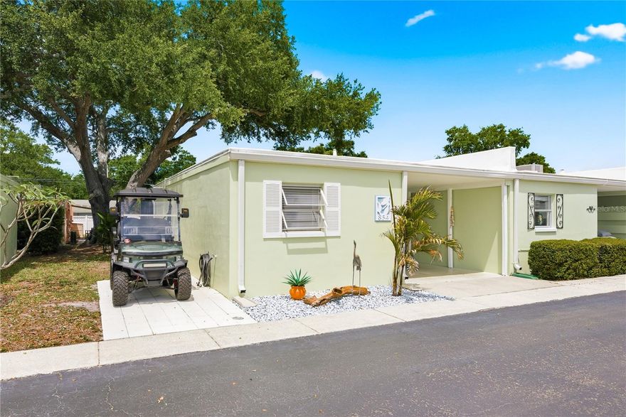 Welcome to easy, maintenance free living in the desirable 55+ community of Sky Loch Villas, just minutes from the charm, waterfront parks, and vibrant dining scene of Downtown Dunedin. This beautifully updated 1-bedroom, 1-bath villa offers a seamless blend of comfort, style, and functionality perfect for enjoying the Florida lifestyle.
From the moment you arrive, you’ll appreciate the inviting setting and refreshed landscaping that enhance the home’s curb appeal. Inside, the thoughtfully designed layout features luxury vinyl plank flooring throughout, all new interior paint, and updated doors and millwork that create a cohesive, modern look. The living and dining areas flow effortlessly into the updated kitchen with solid surface countertops, offering both style and practicality for everyday living. The spacious Florida room adds an additional  square feet of versatile living space (not included in the heated square footage), complete with a custom accent wall and electric fireplace an inviting space to relax or entertain year-round.
The bathroom has been tastefully updated with a dual-sink vanity and contemporary finishes, while additional improvements such as a new garbage disposal, new closet doors, updated French drain, and a dedicated golf cart pad add both convenience and value. A brand new roof (2025) provides peace of mind for years to come.
Residents of Sky Loch Villas enjoy a quiet, well-maintained community with a low monthly HOA fee of $330, which includes cable, internet, water, and trash making for truly effortless living. Ideally located near the Intracoastal Waterway, Honeymoon Island State Park, the Pinellas Trail, and some of the area’s best beaches, this home offers the perfect balance of relaxation and accessibility.
Whether you're looking for a seasonal retreat or a full-time residence, this move-in ready villa is an exceptional opportunity to enjoy everything Dunedin has.