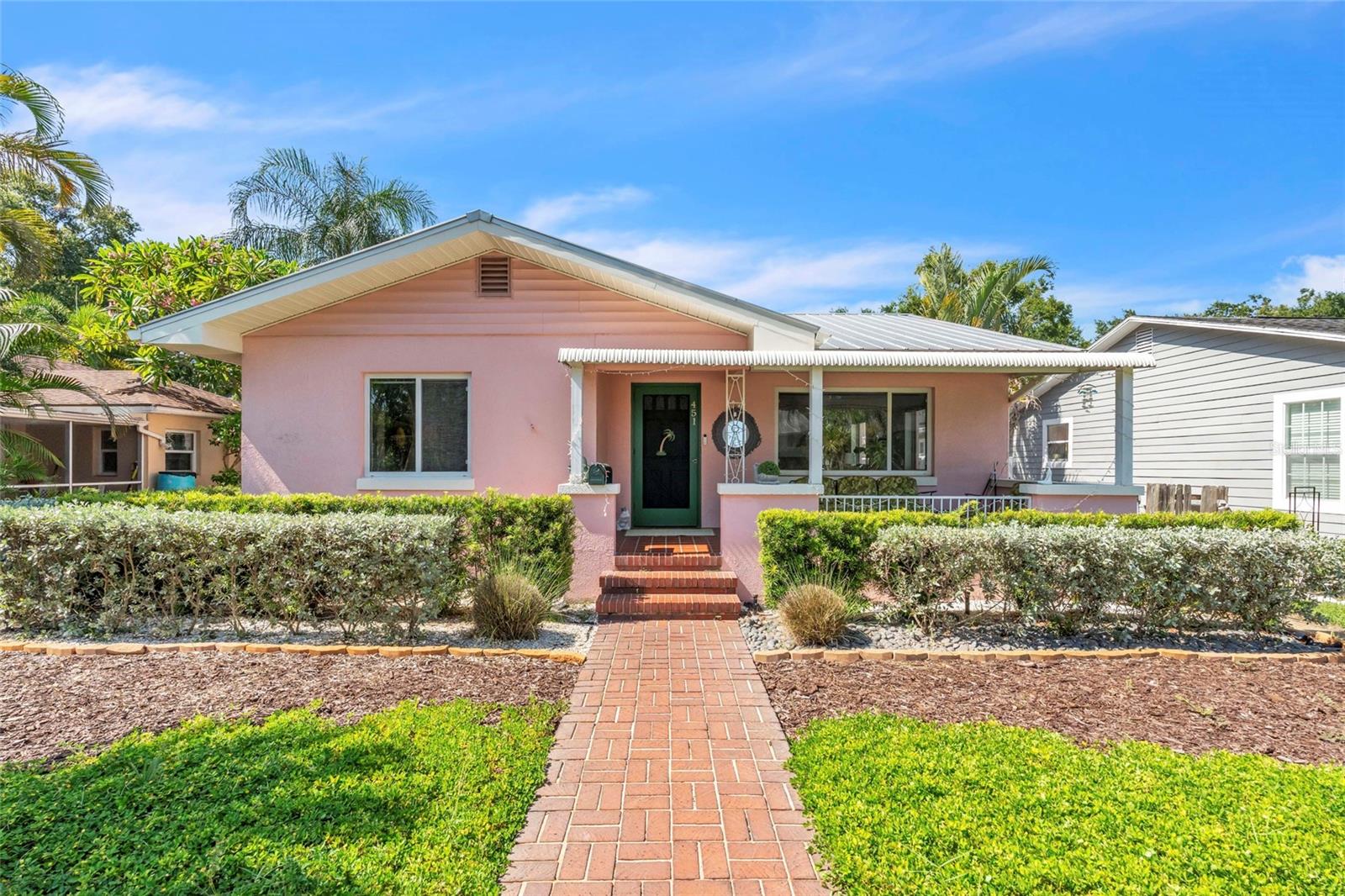 Light, bright, and full of charm in sought-after Crescent Heights! This 2 bed, 1.5 bath bungalow blends original character with stylish updates—think gleaming hardwood floors, dreamy terracotta tile, and a gas kitchen fully updated in 2022. Out back? Your own private oasis with a stunning saltwater pool + heated spa, travertine decking, and all new pool equipment (2025). Bonus: a 2-car detached garage with a half bath—ADU potential! New HVAC (2025), aluminum roof, and lush landscaping complete the package. Walking distance to the 4th Street corridor!