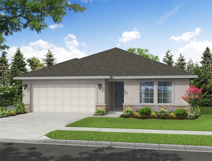 Under Construction. READY TO MOVE IN !!  New Construction 3 bed 2 bath home.  One story home with an open floor plan perfect for cooking in the Kitchen while Entertaining your family and friends. Large Master bedroom and Walk in Closet!  Enjoy an open kitchen with shaker-style cabinets, Stainless Steel appliances, pantry, and a countertop bar, to the gathering room. The living area, laundry room, and baths include luxury wood vinyl plank flooring. Your owner's suite is complete with a walk-in wardrobe and a private in-suite bath. Plus enjoy a 2-car garage, architectural shingles, energy-efficient insulation and windows, and a builder warranty. Please note that virtual tour/photos showcases the home layout and colors and design options although actual home for sale may differ. Furnishings and decor do not convey with home. Photos are of similar model but not that of exact house. Pictures, photographs, colors, features, and sizes are for illustration purposes only and will vary from the homes as built. Home and community information including pricing, included features, terms, availability and amenities are subject to change and prior sale at any time without notice or obligation. CITY WATER !