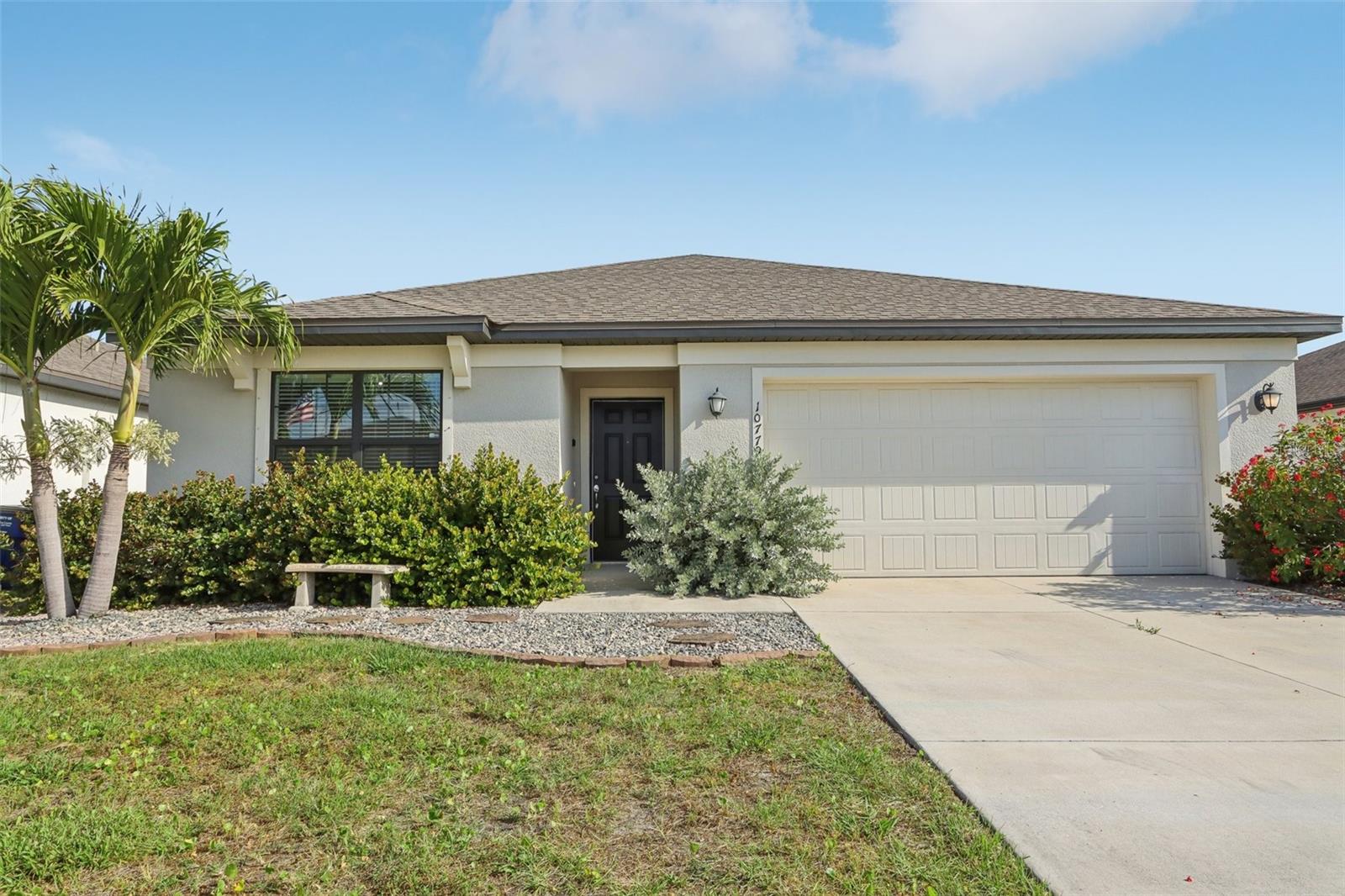 This 4-bedroom, 2-bathroom home, built in 2020, is move-in ready with brand new interior paint, white cabinets, granite countertops, and new carpet in the bedrooms for added comfort. The open floor plan creates a seamless flow between the kitchen and living areas—perfect for entertaining or relaxing with family. The spacious primary suite offers privacy with a walk-in closet and ensuite bath, while the additional bedrooms provide flexibility for guests, a home office, or a personal gym. Located in a quiet, well-maintained neighborhood with low HOA fees, this home is just minutes from I-75, making commutes a breeze. Enjoy quick access to downtown Fort Myers, nearby shopping at Coconut Point and Miromar Outlets, and outdoor fun along the Caloosahatchee River. Plus, Southwest Florida International Airport (RSW) is only a short drive away. Don’t miss this opportunity—schedule your showing today!