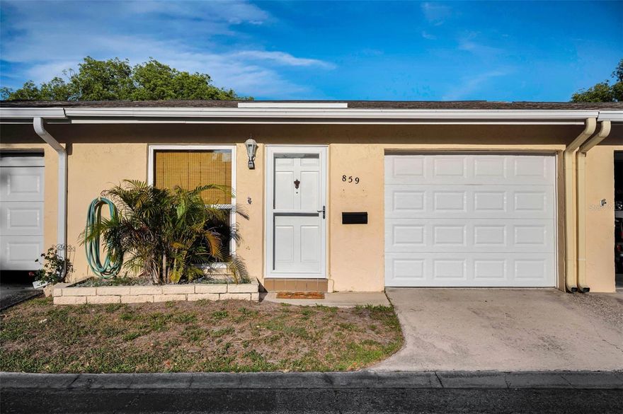 Affordable, golf cart–friendly villa with a private garage, ideally located just minutes from vibrant downtown Dunedin. This prime location puts you close to everything that makes Dunedin one of Florida’s most desirable places to live—recognized by Travel + Leisure for its charm, lifestyle, and coastal appeal. Enjoy being approximately one mile from lively shops and restaurants, scenic biking trails, and beautiful waterfront views, with more than 50 public and private golf courses within a 20-mile radius.

Situated in a well-maintained 55+ condominium community, this home offers a truly maintenance-free lifestyle. The property is located in a non-flood, non-evacuation zone and experienced no damage from last year’s storms, providing added peace of mind.

Extensive upgrades have already been completed, including a fully updated HVAC system with new flexible R-6 ductwork, return and supply plenums, distribution box, ceiling registers, condenser relocation, refrigerant line extension and recharge, new hurricane slab and clamps, UV-protected Armaflex insulation, and a new liquid line refrigerant drier.

The lanai has been thoughtfully enhanced by Clear-Vue, Inc., featuring five new 2-track vinyl sliders with frames and clear vinyl, a new screen door with a 2-track top insert, and a freshly rescreened enclosure with durable 18x14 screening.

Additional improvements include a foam and cap pan roof and a professionally upgraded garage with a full flake floor coating system and poly topcoat, repaired and refinished concrete, and a brand-new garage door.

To top it off, the home includes a new A.O. Smith residential electric water heater, making this villa truly move-in ready.

This is an exceptional opportunity to enjoy low-maintenance living in one of Florida’s most sought-after coastal communities.