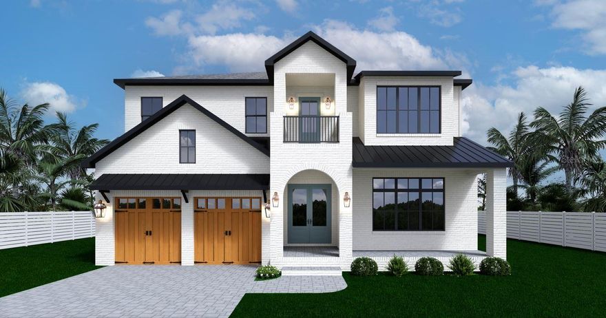 Under Construction. Welcome to New Suburb Beautiful! Gorgeous Oaks canopy the streets of this quiet neighborhood, located in the heart of South Tampa.
This new build offers 5 generous sized bedrooms, 6 and a half baths, a bonus/media room and an office, both of which could be used as additional bedrooms if needed. This charming classic will greet you with luxury the moment you set eyes on it.  The home will be a gathering place for entertaining. A spacious chefs kitchen featuring, an Architectural Design winning dual fuel range, is complemented by a suite of matching appliances including a wine fridge.  A walk in butlers pantry is complete with additional refrigerator, sink, ice maker, cabinetry and an area for a second washer and dryer. No need to drag all your pool and kitchen towels upstairs to the main laundry room with this second laundry area downstairs! Equipped with a kitchen pantry and a butlers pantry, you will never be lacking for storage. Outside on your covered patio, you will find an outdoor kitchen complete with grill, sink and under cabinet refrigerator. Overnight guests will be comfortable on the first floor guest room, complete with a private en suite.  Upstairs you will find a large laundry area with plenty of cabinets for storage, a media room, and four additional bedrooms including the owners retreat.  The palatial owners retreat is filled with natural light, spacious walk in closets, and a tranquil bathroom featuring twin shower heads and a free standing soaking tub. Living here you can appreciate not only this beautiful home, but its outstanding location too. Having a home in New Suburb Beautiful, you can enjoy walking to restaurants, shops and iconic Bayshore Boulevard.