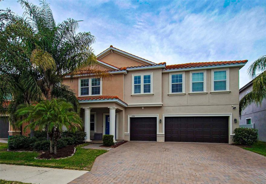 Welcome to your new home in the Waterleaf gated community! Home does have a Matterport 3D walkthrough. Please view the listing on Homes or Realtor if you're viewing on Zillow. This exceptional two-story residence features no carpet, a saltwater pool, and over 3,200 square feet of living space. With four bedrooms, three and a half bathrooms, and a three-car garage, you'll enjoy privacy on a spacious conservation lot. Highlights include a modern kitchen with stainless steel appliances, a custom media wall in the living room, and a primary suite with a luxurious en-suite bathroom. The homeowner association fee includes Spectrum UltraFi WiFi (1 gig) and extended basic cable, including Showtime, HBO Max, Paramount+, Hulu, Disney+, Peacock, ESPN, Vix, Fox One, and AMC+. The community offers amenities like a resort-style pool, clubhouse, and walking trails. Conveniently located just 30 minutes from Downtown Tampa and near top schools and shopping, this home is perfect for anyone seeking comfort and accessibility!