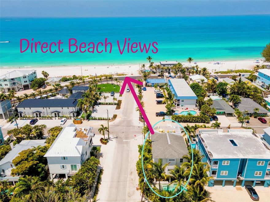 BEACH & GULF VIEWS from this spectacular 6 bedroom, four full + two 1/2 bath luxury pool home located just steps to the beach with easy access. This gorgeous, newer home offers a "reverse floor plan" allowing for amazing views of the beach and sunsets from the top floor. This upper level floor comprises of an open living, dining & kitchen space as well as a beach side deck and powder bath. Two King bedrooms are on this top floor with a shared, "Jack & Jill" bath. A spiral staircase from the beach-side balcony leads to your roof-top sundeck with panoramic water views of BOTH the beach AND the bay... The first living level brings you to a sunlit den and sitting room. The master bedroom on this floor offers views of the beach as well as a spacious, ensuite master bath with large, glass shower. The second bedroom on this level also offers an ensuite bath. Two additional bedrooms (king & full sized bunk) on this floor have a "Jack & Jill" bath with double sinks and a shared tub/shower. The private backyard offers lush landscaping, a fenced yard and a great pool with jacuzzi. A shady, covered dining area, bar, and grilling area make this pool area hard to leave! The garage offers space for shaded parking, a game area & beach supply storage. Tasteful, turn-key furnishings allow for a continuation of vacation rental income. Location allows for NIGHTLY and WEEKLY vacation stays to help maximize your rental potential!