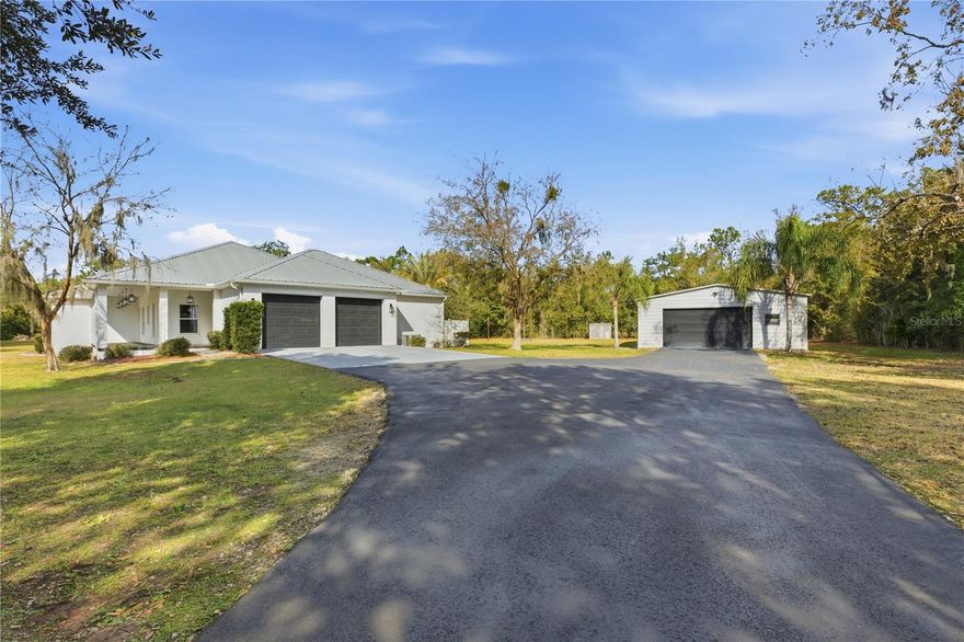 Welcome to this stunning 3-bedroom, 3-bath single-family home located in the desirable Manor Estates of Saint Cloud. This beautifully maintained property offers privacy and functionality with a double privacy fence, asphalt driveway (2023), and metal roof with rain gutters. The renovated kitchen (2023) features an island that opens to the spacious living area, perfect for entertaining. Enjoy Florida living at its best with a brand-new screened pool (2025), outdoor shower, and Generac LP on-demand generator for peace of mind.

Inside, you’ll find upgraded waterproof flooring, new baseboards, and fresh carpeting in all bedrooms. The primary suite includes a large bath with jacuzzi tub, walk-in shower, and dual sinks. Additional highlights include a new well pump (2024) and septic serviced (2025). 

Versatile 30x40 metal garage multi-purpose space that works as a workshop, storage area, home-business hub, or hobby studio! Plumbed bathroom, and A/C-ready separate space. Entertainment lovers can relax in the home theatre featuring a 136” screen, surround sound, and a full bathroom. The fenced playground area, outdoor security cameras, and no HOA complete this exceptional property.

Don’t miss this one-of-a-kind home combining modern upgrades, comfort, and privacy — ready for its new owners!
