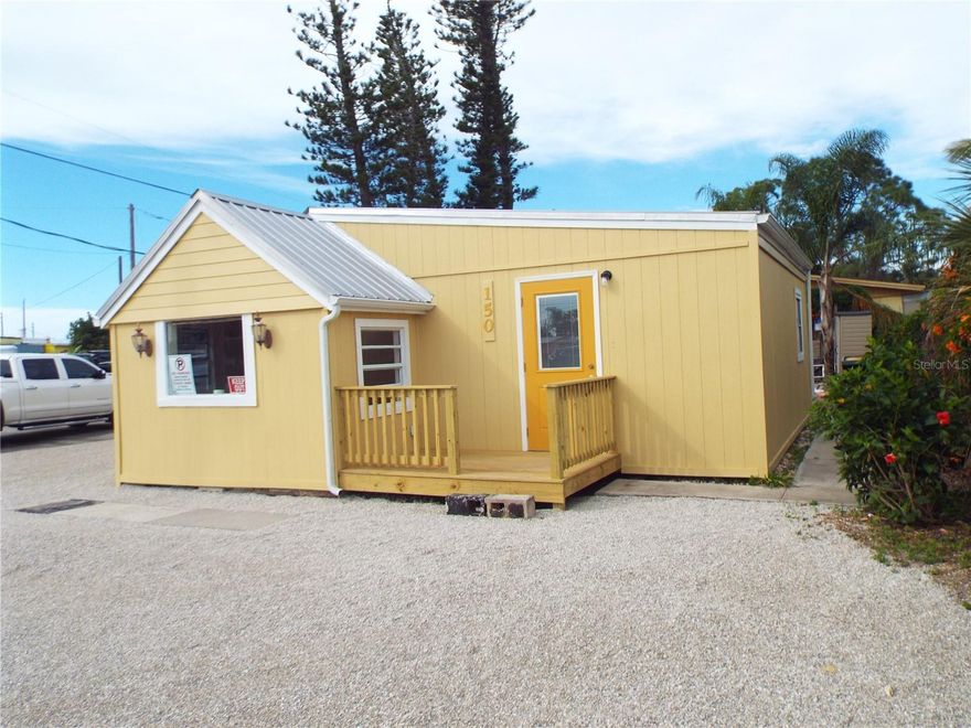 Freestanding commercial building one block off SR776 in central Englewood.  Perfect location for service company, office space or retail.  This recently updated building offers two large rooms for multiple work spaces, a break room, full bathroom, laundry and storage.  Metal roof, new siding and lots of other upgrades, move in ready!  This building offers old world charm with its hardwood floors, exposed beam ceiling and classic Florida bungalow vibe.  These smaller CG buildings are hard to find and very affordable for a business looking to break out of the lease cycle and start building equity in your company.  This building offers plenty of parking, has good exposure to SR776 traffic, and is very easy for your customers to find located across the street from a large local bank building.   Stop writing rent checks and lock in the future of your growing business today!
