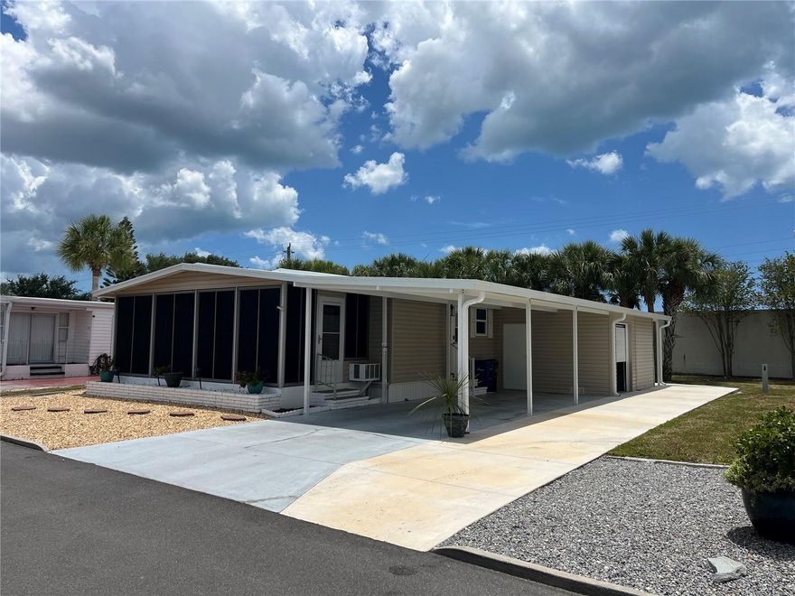 Vinyl siding, New carport with a golf cart garage, Newer windows, Extra side by side parking, Private Rear Patio, Newer central AC, 6 panel interior doors Washer dryer inside, Newer electric panel, Laminate flooring,  roof over, This home only needs a little furniture and you are all set!!!
Venice Isle is the premier resident owned over 55 Mobile home Park in Venice.  There are close to 1000 homes with the most active residents. There is always something going on for you to do. We have many Park gatherings and first rate shows on site. The Park has every amenity you can imagine. Come take a walk through both of our 2 clubhouses and make yourself at home. The Park has 2 tennis courts, a fitness center, 2 heated pools, 2 hot tubs, saunas, putting greens, shuffleboard, Bocce ball, miniature golf, art rooms, pool room, TV lounges, card rooms, library, horseshoes, ceramic kilns, 2 huge ballrooms, Sunday services and much more!