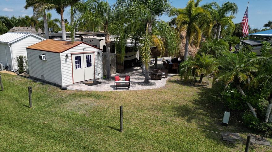 90 Acre gated community. 5 Star resort . Clubhouse features fitness center, card billiard and library. Daily activities with full time director. Fully deeded lot ownership. Fully finished casita with a/c 1/2 bath w/d .12X16 tiki overlooks nature preserve. 10 pickleball ball courts, Great opportunity for year round or seasonal. Stop renting and own a piece of paradise.