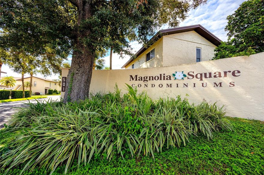 Tastefully updated 2 bed/1 bath condo located in desirable Magnolia Square community, just across from Largo Central Park. This freshly painted condo boasts an inside washer and dryer, walk-in closets in each bedroom, updated A/C (2023), new windows (2025), brand new dishwasher, new flooring, and A RESERVED COVERED PARKING spot located just outside your door. The community offers various amenities such as a large heated pool, tennis courts, pickle ball, shuffleboard courts, a spacious clubhouse with billiard tables, and outdoor grilling stations. The monthly fee includes water, sewer, trash, cable, high-speed internet, and Wi-Fi. Beyond the community's amenities, the condo's location offers easy access to various attractions and the most famous Florida Beaches. Largo Central Park that is located right behind the community, provides a perfect retreat for outdoor enthusiasts such as walking trails and different seasonal events for the whole family to enjoy. Experience the best of Florida living! No smoking, no pets.