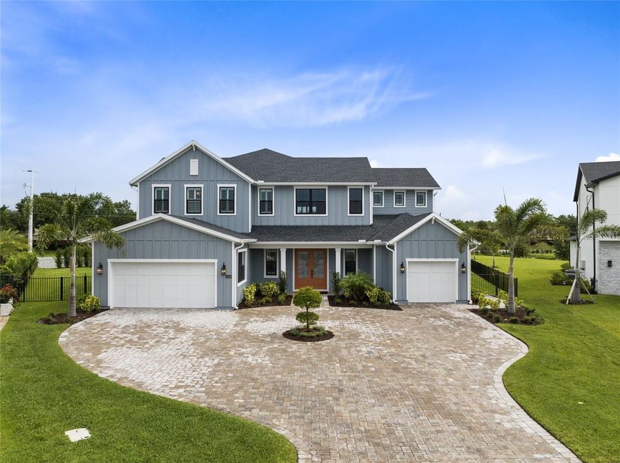 Impeccably Maintained Toll Brothers Luxury Estate is Sitting on ¾ an Acre Situated in one of Orlando’s Highly Desired Areas, Lake Nona. Nestled w/in an Exclusive Community, this Stunning Executive Home is a Masterpiece of  Craftsmanship w/ a Plethora of Amazing Upgrades Throughout! Be Sure to Ask For the Upgrades List for Full Details.  As You Approach the Home at the end of the cul-de-sac, a Majestic Entrance w/ Lush Landscaping & a Grand Governors Driveway Adorned w/ Upgraded Pavers & an Abundance of Space for Extra Cars. Step inside the Grand Foyer, & You'll be Captivated by the Soaring Ceilings & Stunning Handcrafted Custom Staircase. Upgraded Wood Tile Floors Throughout the Living Areas, except for 2 Rooms. On the Left You Will Covet the Upgraded Barn Doors Providing a Quiet & Peaceful Built-in Office that has been designed for the Perfect Work from Home Lifestyle. The Family Room Exudes Sophistication w/ its Custom-Designed Butler’s Pantry, Handcrafted Wood Beams, & Floor-To-Ceiling Windows that Flood the Room w/ Natural Light & Pool Views. The Dining Area has Space to Accommodate the Most Lavish Parties or Family Gatherings. The Heart of the Home is Undoubtedly the Gourmet Chef's Kitchen, Equipped w/ JennAir Appliances- (Icemaker, Dishwasher, Gas Range w/ Pot Filler, Wall Oven/Microwave, Beverage/Wine Fridge in the Butler’s Pantry, Outdoor Refrigerator, Built-In Refrigerator), Custom Cabinetry w/ an Abundance of Drawers, Under Cabinet Lighting, EWS Full Home Water Filtration System, Stainless Farmhouse Sink, Walk in Pantry &  Island w/ Bar Seating & Back Splash to Protect your Wall.  The Private Master Suite Features a Generously Sized Walk-In Closet & Beautiful Views of the Backyard & Pool. The En-suite Bathroom is a True Spa-Like Escape, featuring a Freestanding Soaking Tub, a Walk-In Rain Shower & Separate Vanities. The Second Level of the Property Includes a Large Open Loft area that can be Converted into a True Media Theater or Extra Bonus Room for Extra Entertainment. Three Separate living areas for Privacy & Versatility between the other 4 bedrooms. Bedroom 5 has it’s own bathroom, while bedrooms 3 & 4 rooms share a Jack & Jill Bathroom & the 2nd bedroom has a full bath around the corner. 
The Use of Premium Materials, Upgraded & Custom Fixtures Throughout & Large Windows in Each Room Creates a Seamless Blend of Luxury & Functionality. Step Outside into Your Own Private Paradise Featuring Upgraded Travertine/Natural Stone Pavers. The Enormous Backyard Offers a Resort-Style Living Experience w/ a Pergola w/ Lights, Sparkling Salt Water Swimming Pool Featuring Pebble Tec, Three Gas Fire Features (one on each back corner of the pool & one centered under pergola), Four Water Fountain Features, Fire-pit for some Smore’s or those Great Late Night Conversations features an Amazing Paved Walkway & an Extended Covered Patio w/ a Built-in Outdoor Kitchen, Twin Eagle Gas Grill, Dining Area, & a Fully Air-Conditioned Upgraded Cabana w/ a Shower. Some Noteworthy Details of the home: Plantation Shutters Throughout, Complete Electronic/Smart Home Technology, Upgraded to 2 Tankless Hot Water Heaters, Masonry Core Foam Insulation, EV Vehicle Charging Outlet, Video Cameras & Wireless Glass Break Detectors. NO CDD FEES!  Just Minutes from 417, Shopping Centers, Fine Dining, Lake Nona's Medical City, Golf Courses, Lake Nona Water Park, USTA National Campus, Lake Nona Performance Club. Just a short distance to the the Airport & Theme Parks.