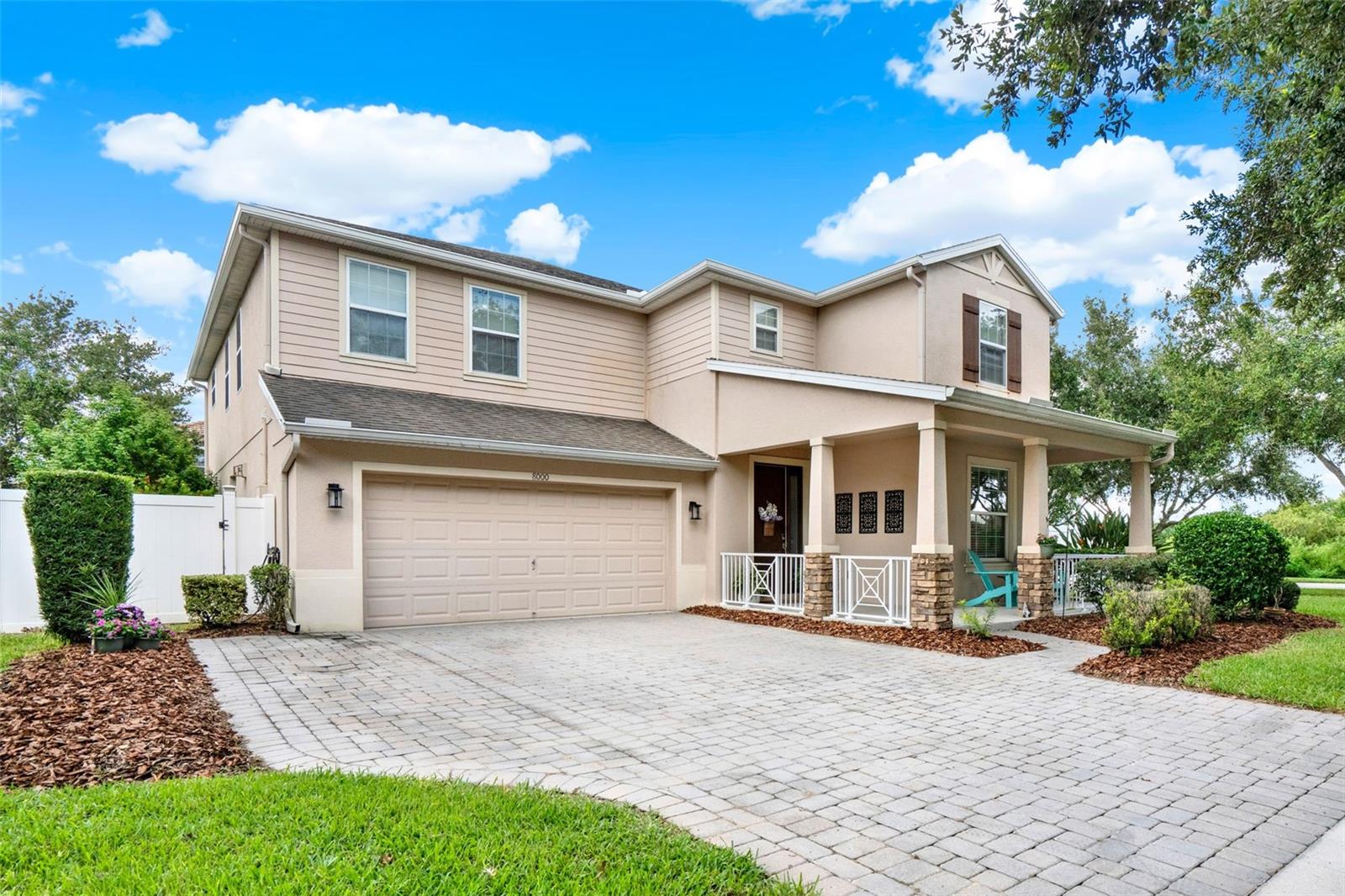 Welcome to this beautifully upgraded residence in the sought-after Summerlake community of Horizon West, Winter Garden. Perfectly situated on an estate-size corner lot, this property offers exceptional privacy with no neighbors on one side and peaceful greenspace views.
Spanning nearly 3,600 sq ft, the home features 4 bedrooms, 3.5 bathrooms, a private office, formal living room, and even a hidden theater room!
A charming front porch sets the stage for the inviting interior, where extended tile flooring flows throughout the main living areas for a seamless, elegant look. At the front of the home, the private office features stylish sliding doors and a large window—ideal for working from home—while the versatile formal living room can easily serve as a dining room.
The gourmet kitchen is the heart of the home, showcasing upgraded cabinetry, granite countertops, a large breakfast island, modern pendant lighting, tile backsplash, stainless steel appliances, gas cooktop, and a custom walk-in pantry. The dishwasher and microwave are brand-new. The kitchen opens to the dining area and spacious family room, which leads to a covered lanai and fully fenced backyard—perfect for entertaining or adding a pool. A custom bar with cabinetry, extra seating space, and a beverage fridge makes hosting a breeze, while the guest powder bath downstairs features a newer vanity. You’ll also appreciate the oversized under-the-stair storage.
Upstairs, built-in storage cabinetry leads to a hidden door revealing the private theater room with board-and-batten accents—ideal for movie nights or as a bonus space. The oversized primary suite offers a sitting area, dual walk-in closets, and a spa-like bathroom with dual vanities, updated lighting, an oversized walk-in shower, soaking tub, and linen closet. Three additional bedrooms and two full bathrooms are also located upstairs, along with an oversized laundry room featuring space for extra storage or a hobby table, plus a newer washer and dryer. Additional highlights include overhead garage storage, gutters, a fully fenced yard, and a new A/C system (2023).
The oversized covered lanai provides ample seating for gatherings. Enjoy the privacy of the corner lot with plenty of space for backyard games, gardening, or a future pool.
Summerlake residents enjoy resort-style amenities, including a clubhouse, fitness center, resort-style pool with splash pad, tennis courts, playgrounds, dog park, half basketball court, and scenic walking trails. The HOA even includes lawn maintenance.
Zoned for A-rated schools—including Summerlake Elementary right in the neighborhood—and just minutes from Hamlin Town Center, SR 429, and Walt Disney World, this home perfectly blends convenience, comfort, and luxury.
Schedule your private showing today—this one won’t last!
