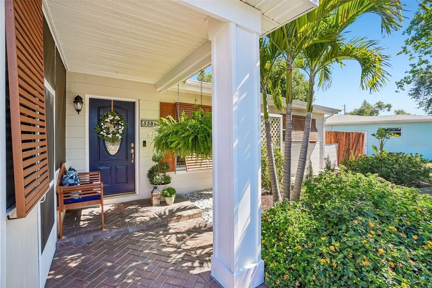 Charming and beautifully updated 2-bedroom, 1-bath home that truly reflects pride of ownership. This well-loved property is bright, inviting, and thoughtfully enhanced throughout. Enjoy the elegance of new custom Bahama-style shutter shades that add both charm and character to the living space. Recent updates include new carpet and new luxury vinyl flooring. A new AC system with transferable warranty adds comfort and efficiency year-round. The newer roof was installed in (2019) and this home sustained no damage from the storms. The kitchen features a stylish new backsplash and updated lighting, giving the home a fresh, modern feel while maintaining its warm, welcoming heart. The front entrance has been widened and thoughtfully upgraded, creating a stunning and accessible entryway. Step outside to discover even more upgrades, including a custom walkway, a well-built shed offering flexible use as a workshop, storage space, or creative studio, and a custom-built pergola—perfect for relaxing or entertaining in your outdoor living space. The fully fenced yard offers both privacy and security, while the beautifully landscaped front and back yards create a lush, inviting setting. A newly installed irrigation well makes it easy to maintain the landscaping year-round. These improvements offer both practical benefits and strong visual appeal. No HOA, No CDD, No Flood Zone. With its unique features, thoughtful upgrades, and warm, welcoming feel, this move-in-ready home is a wonderful opportunity you won’t want to miss!