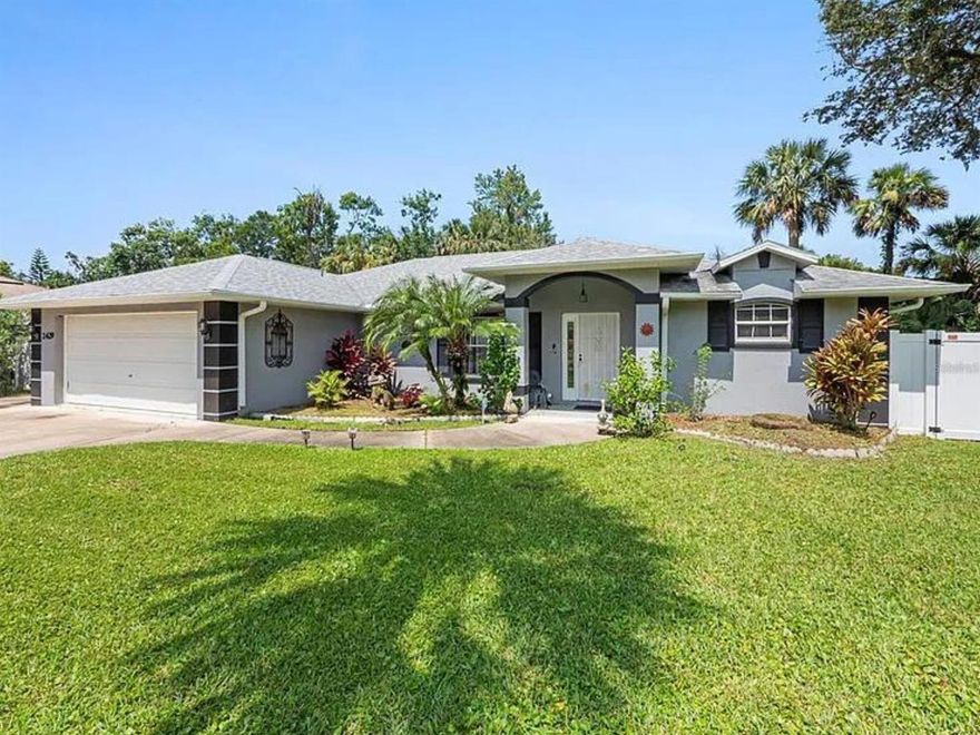 Don't miss this amazing opportunity to own this seductive and meticulously detailed pool home! This lush home will surely set the stage for a true Florida lifestyle that will be sure to make even Tommy Bahama jealous. Home is equipped with three bedrooms, two full bathrooms, newer stainless steel kitchen appliances, with tile and laminate flooring throughout which was installed in 2022, an additional family room, master bathroom with tub and shower, and custom tasteful ceiling and light fixtures throughout the entire home. If that wasn't enough, home has a gorgeous screened in pool with tile throughout that you and the whole family can enjoy on those hot summer days! Home sits on a little over a half acre which the back half is completely enclosed with vinyl fencing that includes double doors on both sides. In addition, home has sprinkler system and a mint condition shed for all your yard tools, storage, etc. This home is nestled in the quiet Edgewater community which is about 30 minutes to downtown Daytona and Daytona Beach, within an hour from the Historic one of kind St. Augustine, and about an hour to Orlando and Jacksonville. Don't miss your opportunity to own this this diamond in the sun before it is gone! ROOF INSTALLED: 2017 A/C INSTALLED: 2019 ;Water: City