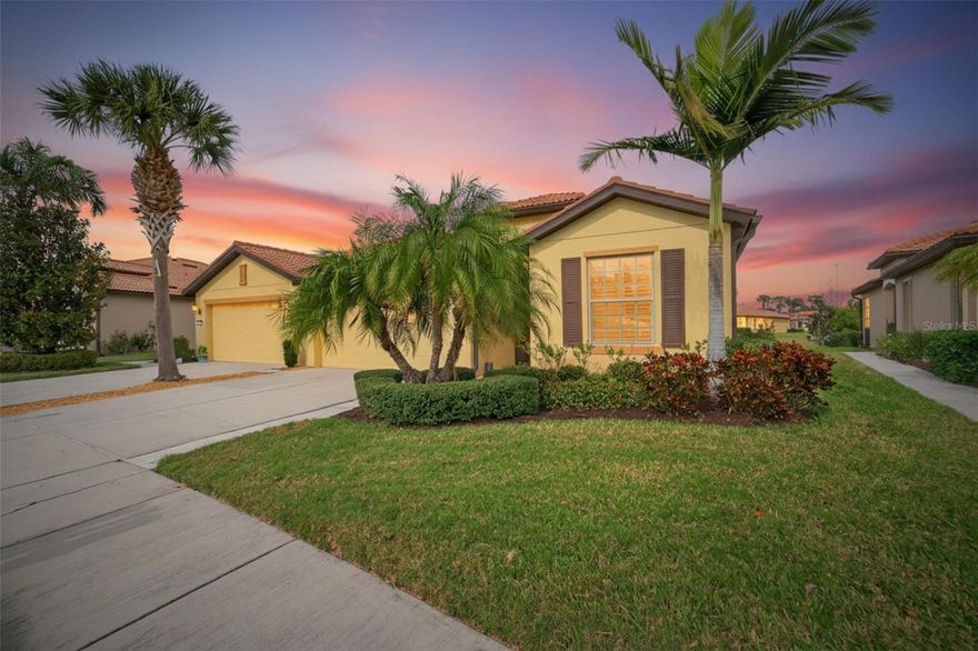 YOUR SEARCH IS OVER!!! Don’t wait to view this MOVE-IN READY CUSTOM  INTERIOR  FEATURED VILLA…. ABSOLUTELY STUNNING waterview home. Located in the beautiful highly desirable gated 55+ Southshore Falls Del Webb Community. 2 bedrooms/with flexroom/study/den,  2 Bath and 2 car garage villa. From the moment you arrive at this immaculately maintained home you will sense the pride of ownership. This home has numerous CUSTOM INTERIOR FEATURES.  This beautiful water view home is perfectly situated on a manicured  lot (landscaping maintained by HOA). As you enter into this gorgeous home through a beautiful  glass insert door, you will be impressed with the open spacious custom design features, floor plan, crown molding with tasteful overhead lighting/ceiling fans. Large bright chef's dream gourmet kitchen with beautiful marble designer backsplash, granite countertop, with plenty of workspace, beautiful soft closed rawers and a mixer (lift)  cabinet  with pull out drawers, recessed lighting, and breakfast bar. Spacious dining & living room providing the perfect open floor space for relaxing and entertaining. The large master suite includes, a large walk-in closet adjoining bathroom with double vanities counters and a large walk-in glass shower. The laundry room is fitted custom cabinetry and a laundry sink.  As you step outside into your HUGE private tiled lanai enjoy the peace and quiet. No backyard neighbors. Perhaps enjoy a cup of coffee or an adult beverage with a good book or watch the ever-changing views of nature or  perhaps grill dinner from YOUR CUSTOM LANAI FITTED KITCHEN.  So Many upgrades and extras including, murphy bed in flexroom, ship lap featured walls, water softener, water heater replaced  (2025), complete HVAC (2022), updated bathroom (2023), plantation shutters, granite countertops, beautifully finished cabinetry, crown molding, epoxy garage flooring, attic access stairs, insulated garage door,  Hurricane Shutters, Gutters, and SO MUCH MORE!!. Enjoy an active adult lifestyle with resort style amenities: 14,000 sq. ft. clubhouse offers billiards, coffee/internet cafe, state of the art fitness center, library/card room, hobby/craft room and grand ballroom for parties and events! A sparkling lagoon pool and spa, resistance pool. Bocce ball, pickle ball courts, tennis courts and a putting green trail. Private roads with nature and walking trails, sidewalks and biking. Plus, the community offers numerous activities and social/special interest clubs. This gated 24-hour manned guarded community has everything you could ever need so there’s always something to do! Truly a wonderful place to entertain family and friends! Located near shopping, waterfront dining, and a short drive to the beautiful Florida beaches! No CDD. Call for an appointment to view this stunning custom interior home. EASY TO VIEW. You will not be disappointed. Welcome to your own piece of Paradise!