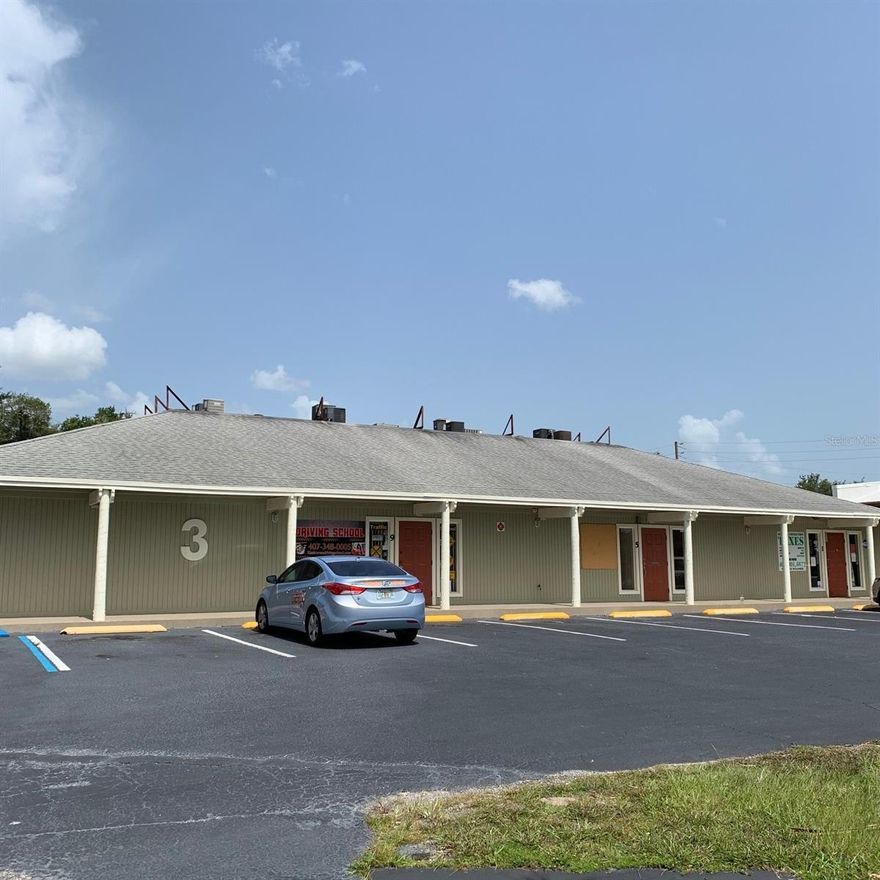 Great location for your business at the corner of Emmett Street and John Young Parkway in Kissimmee!  Suite 6 is approximately 584 square feet and has 3 offices and a large open room.  The bathrooms are located in the common area hallway.  The tenant is responsible for paying their own electric and internet.  Great office suite for title company, finance and administrative offices.