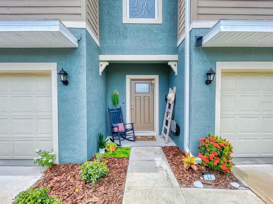 PRICE SLASHED!!!  SELLER SAYS SELL!!!**MOVE-IN READY!! ** 2021 TOWNHOME IN EXCLUSIVE BELLA OAKS NEIGHBORHOOD IN PORT ORANGE. THIS 2-BDRM, 2 1/2 BATHS TWO STORY END UNIT IS LIGHT AND BRIGHT WITH OPEN FLOOR PLAN FOR EASY LIVING.  THE BACK DECK OVERLOOKS THE WOODED AREA BEHIND THE HOME. THE KITCHEN HAS GORGEOUS WOOD CABINETS AND GRANITE WITH LOTS OF WORK AND CABINET SPACE INCLUDING ISLAND WHICH CAN BE USED FOR DINING.  KITCHEN ALSO HAS SEPARATE DINING AREA.   THERE IS A HALF BATH DOWN AND A HUGE STORAGE AREA UNDER THE STAIRS. THE AREA AT THE TOP OF THE STAIRS IS SET UP AS PRIVATE TV AREA WITH COMFY CHAIR.  THE PRIMARY BEDROOM UPSTAIRS HAS A CUSTOM DESIGNED WALK-IN CLOSET.  BOTH BATHROOMS ARE UPDATED WITH GRANITE COUNTERS. THE SECOND BEDROOM IS ADORABLE AND DECORATED BEAUTIFULLY FOR LITTLE ONE(S)!!  FOR CONVENIENCE, LAUNDRY AREA LOCATED ON LEVEL 2.  CEILING FANS, CUSTOM "CALIFORNIA-STYLE" CLOSET & GARAGE DOOR OPENER ADDED BY SELLER.  THE ONE-CAR GARAGE PROVIDES EXTRA STORAGE.  THIS PROPERTY IS CONVENIENTLY LOCATED CLOSE TO SHOPPING, RESTAURANTS AND IS JUST A 10-MINUTE RIDE TO THE FAMOUS DAYTONA BEACH BEACHES!!  THIS HOME WILL NOT LAST LONG.  BOOK YOUR SHOWING TODAY! ;Water: City